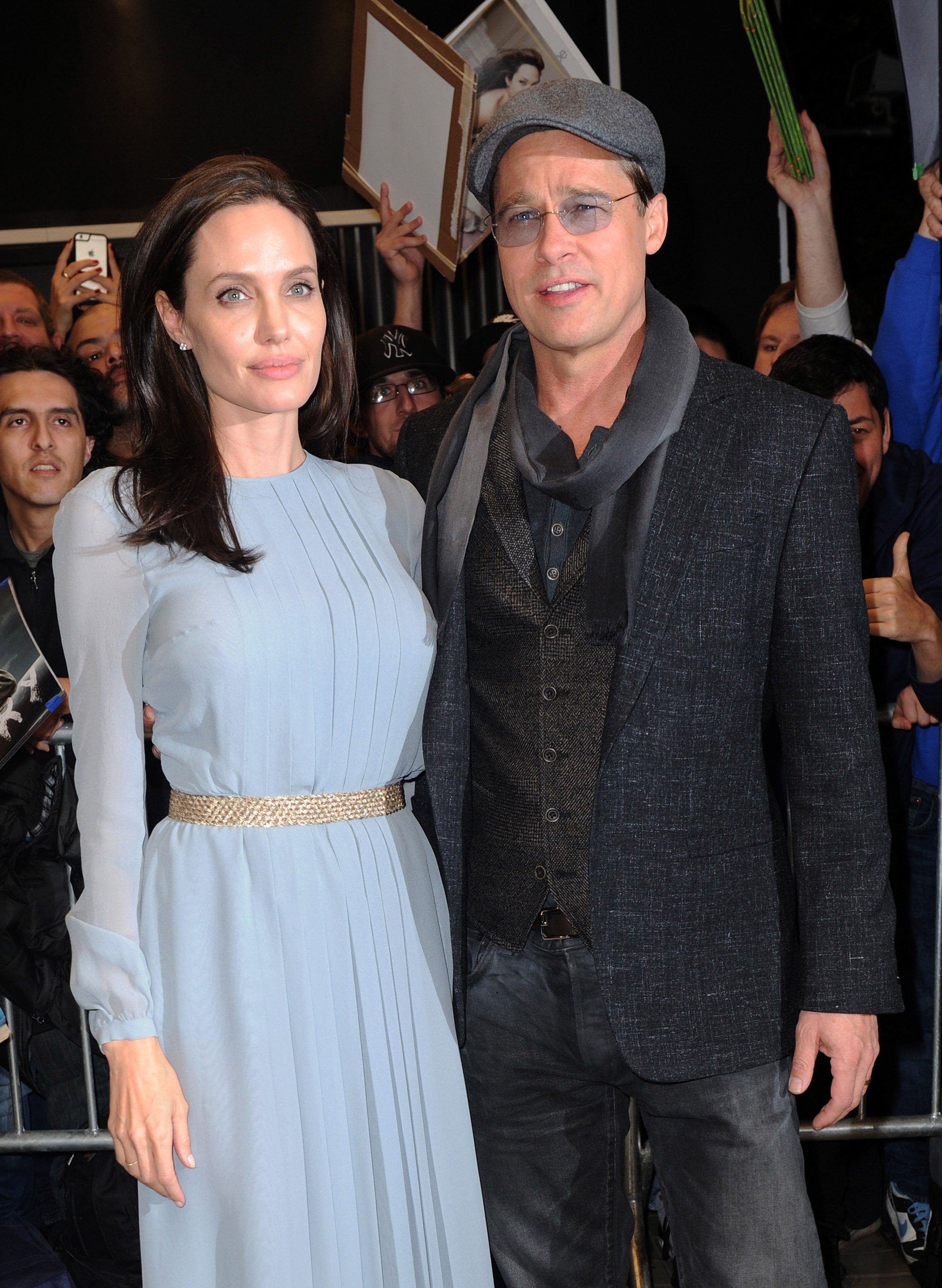 Angelina Jolie and Brad Pitt are seen on November 3, 2015 in New York City. | Source: Getty Images