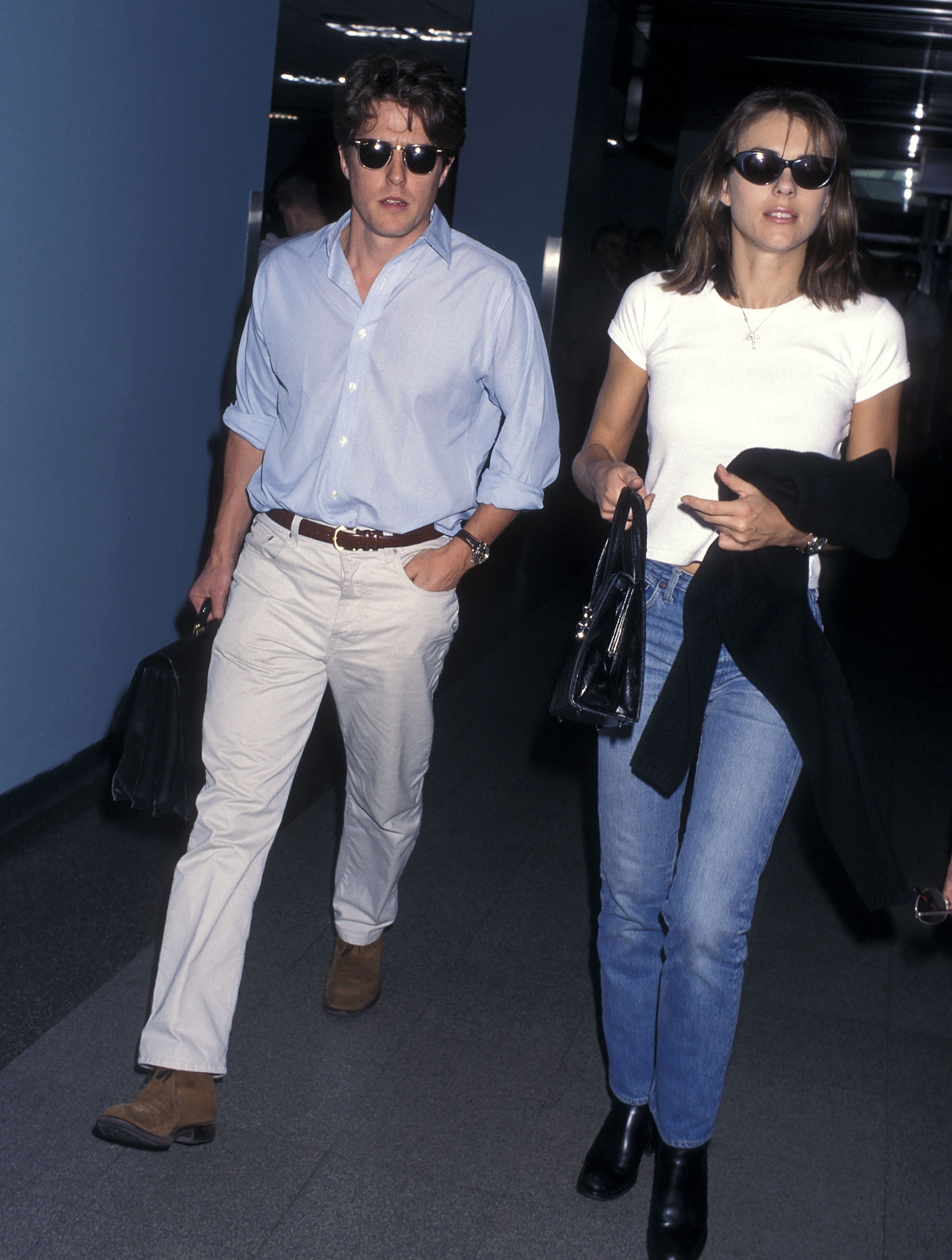 Although they never married during their 13-year romance, Hugh later became one of the godfathers to Elizabeth's son Damian, born in 2002 — two years after their split. | Source: Getty Images