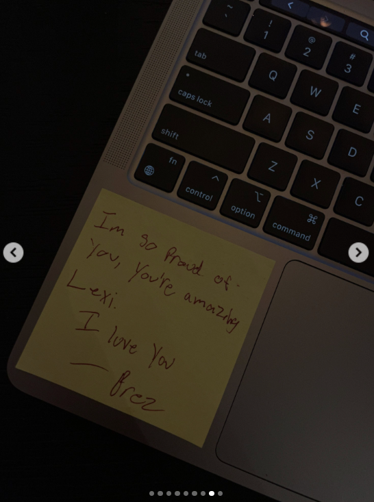Lexi Wood included a photo of a handwritten note from Presley Gerber in her Instagram tribute. | Source: Instagram/lexiwood
