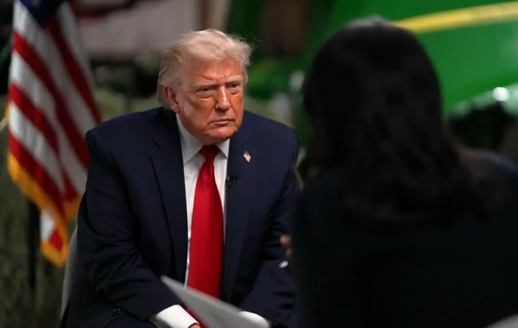Donald Trump sits down for an interview with NBC's Kristen Welker, seen in a video dated June 8, 2026 | Source: Instagram/amyklobuchar