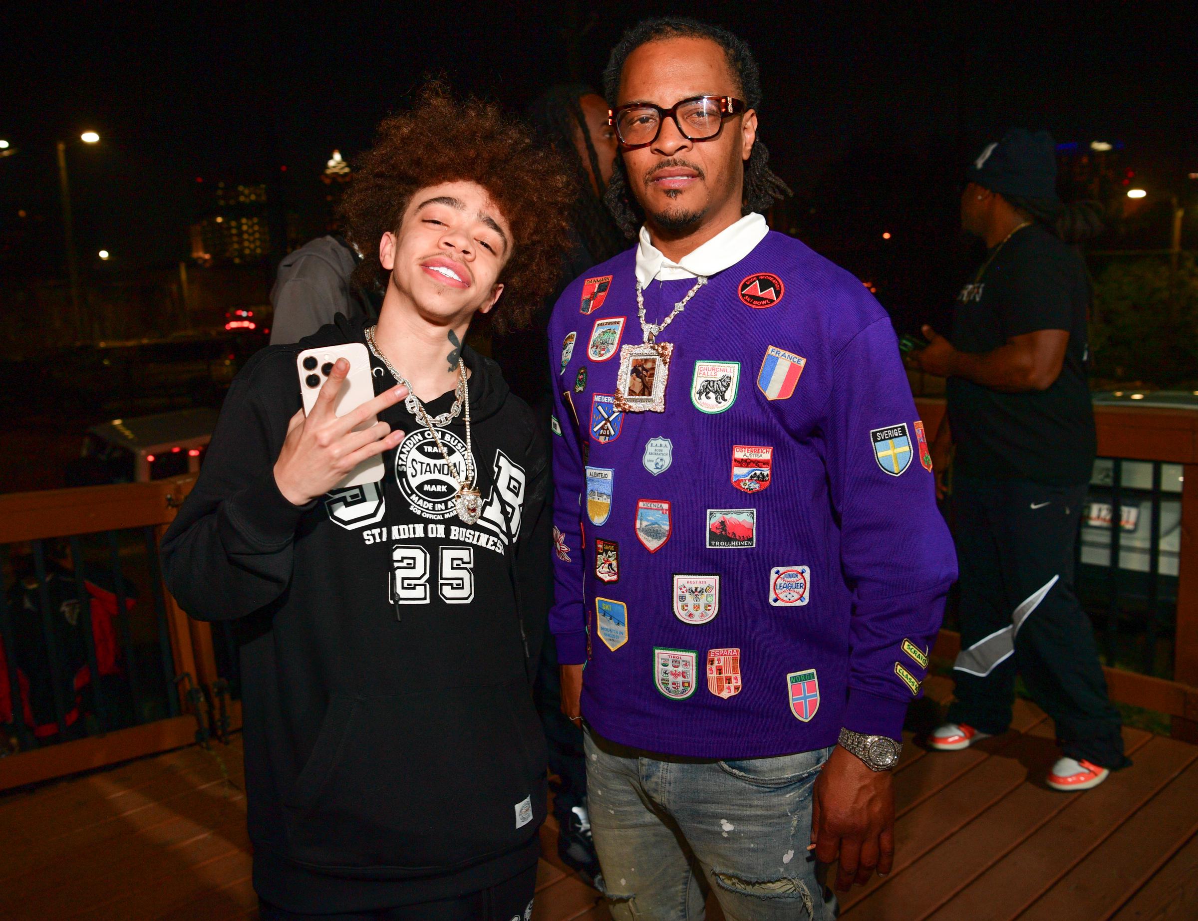 King Harris and T.I. attend OMG Girlz "Make A Scene" single release and video viewing party in Atlanta, Georgia, on March 27, 2025 | Source: Getty Images
