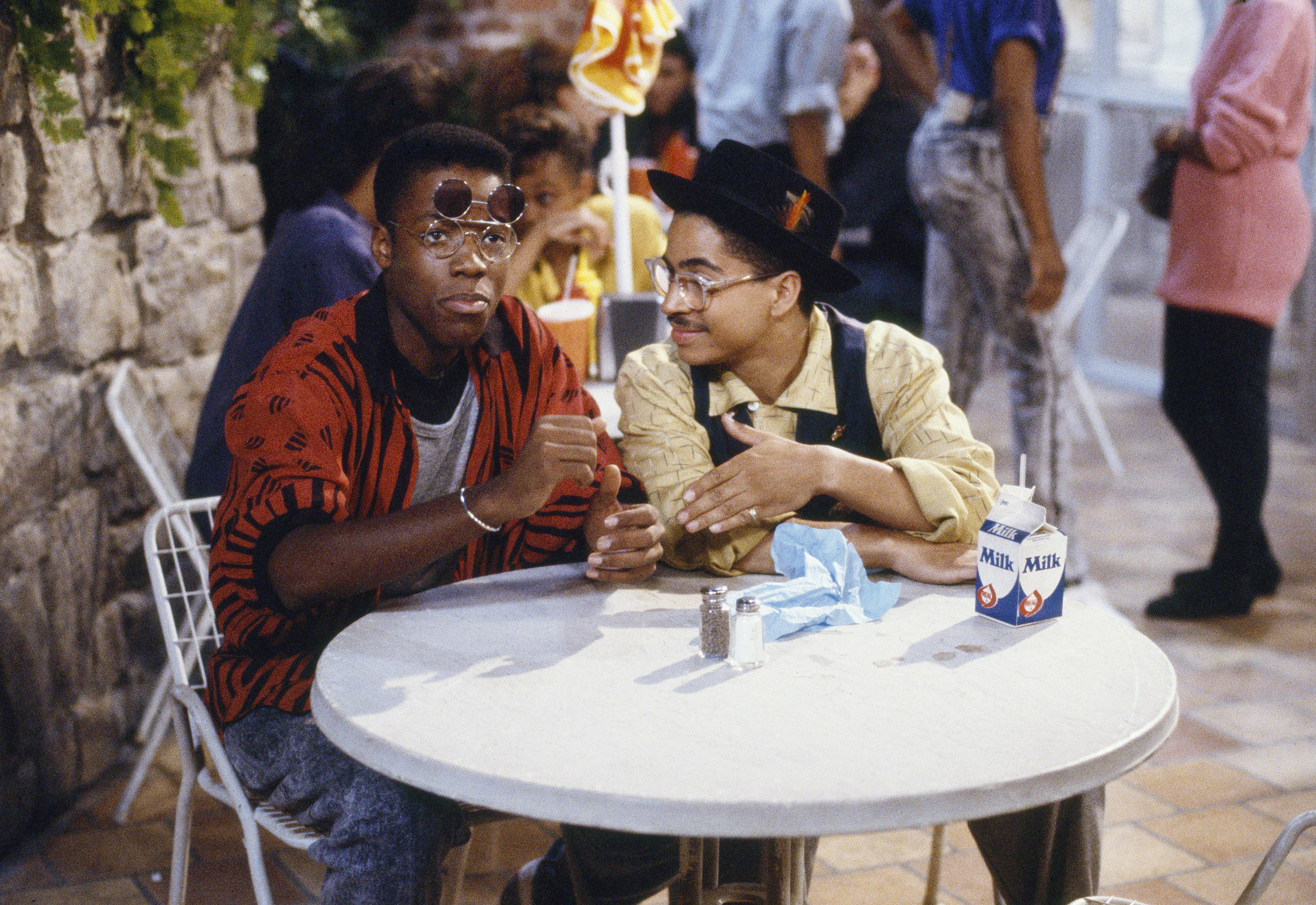 Kadeem Hardison and Darryl M. Bell in a scene from the 1988 episode "Two Gentlemen of Hillman" | Source: Getty Images
