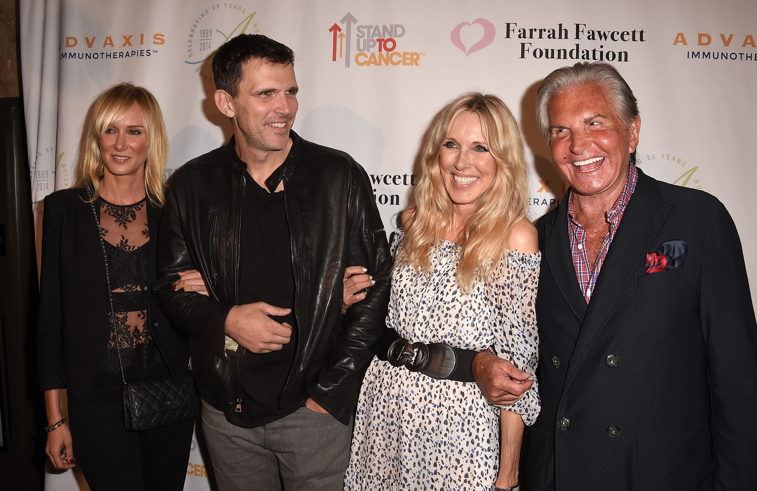 Ashley and his father George Hamilton are with Kimberly Stewart and Alana Stewart at the Farrah Fawcett Foundation at Wallis Annenberg Center for the Performing Arts in Beverly Hills, California on September 9, 2015. | Source: Getty Images