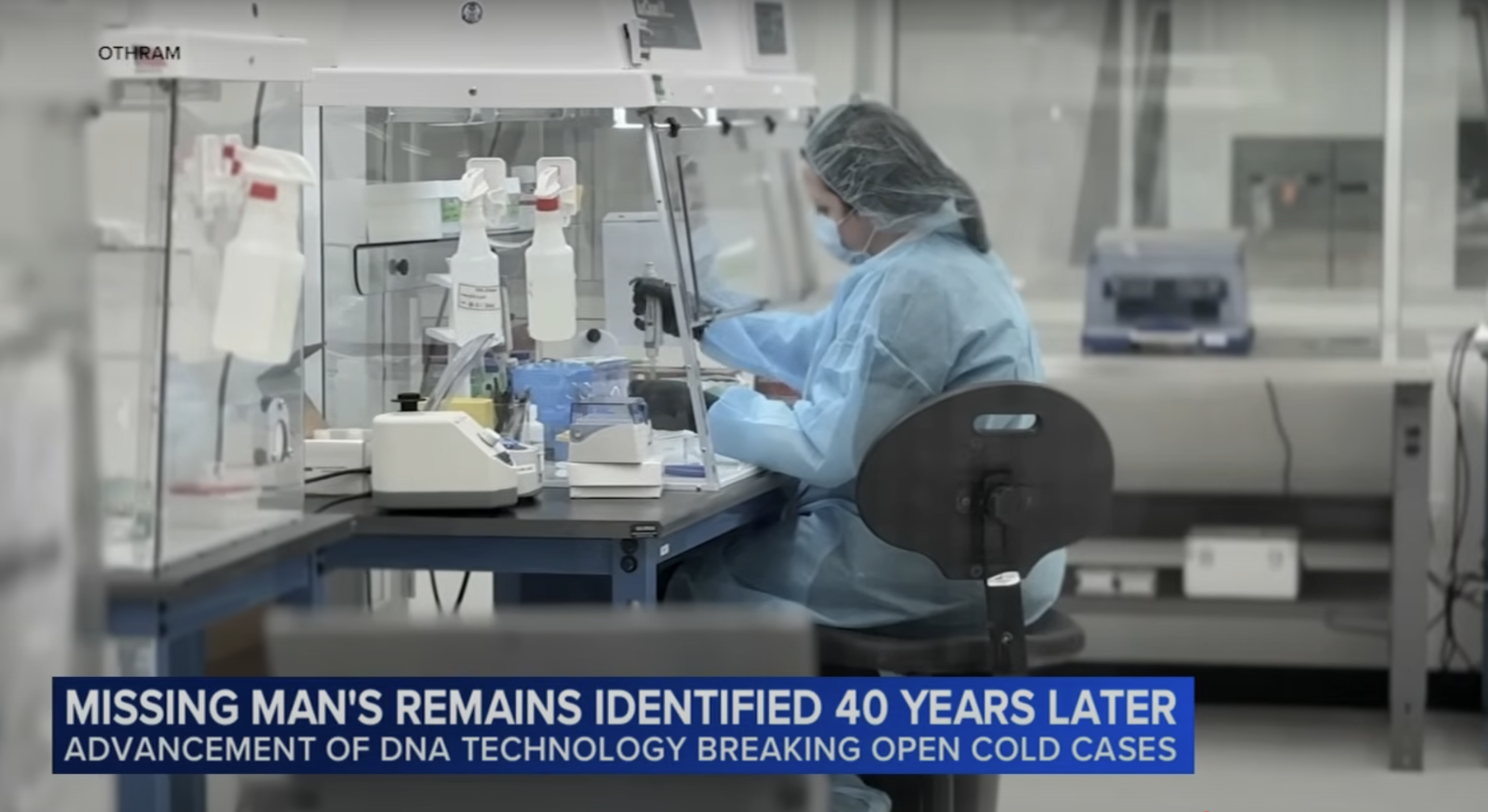 A distant shot of a forensic scientist working in a lab, as seen in a video dated May 25, 2025 | Source: YouTube/abc7news