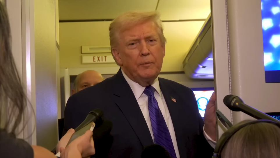 U.S. President Donald Trump addressing the meme video depicting Barack and Michelle Obama as apes during a press briefing, posted on February 7, 2026. | Source: YouTube/The White House