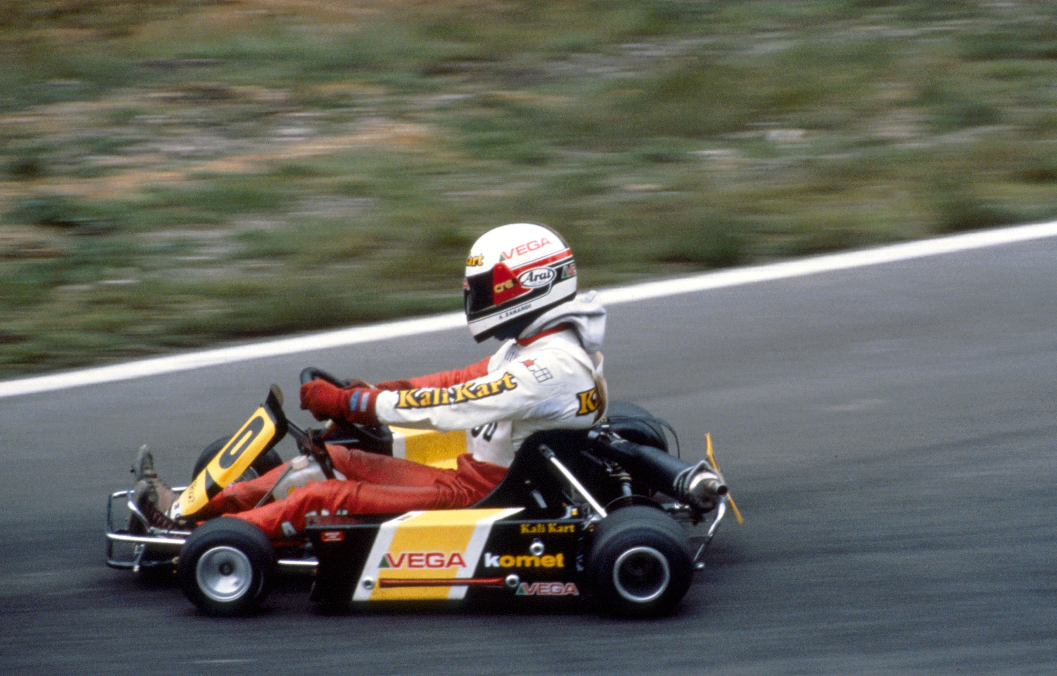 Alex Zanardi during the World Karting Championship in Genk, Belgium, in 1987. | Source: Getty Images