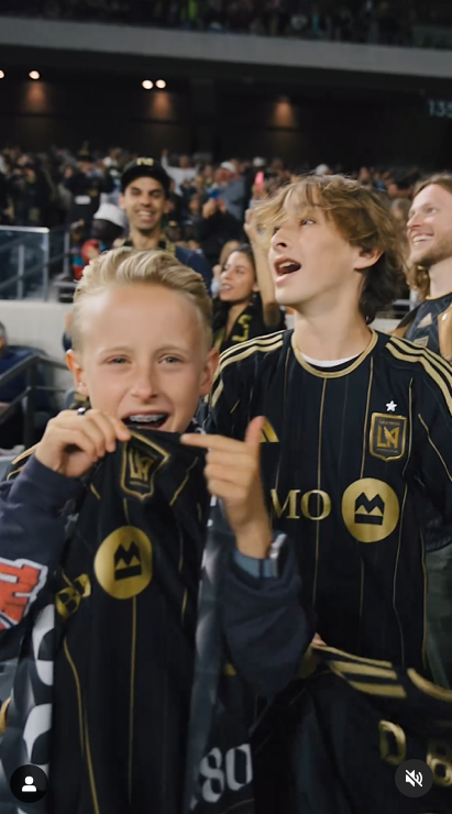 Owen Wilson's sons, Finn and Ford, as seen in a video shared on Instagram in April 2024 | Source: Instagram/lafc