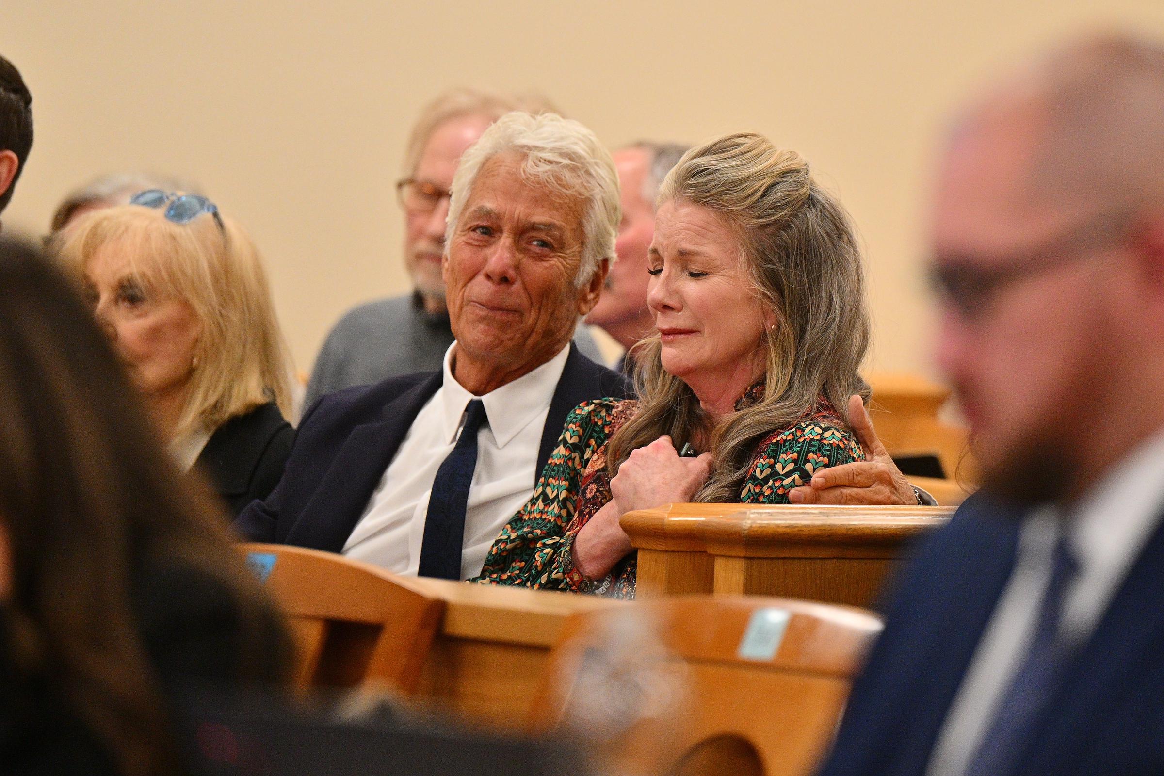 Melissa Gilbert was present at the courthouse as her husband's legal case unfolded, despite her representative's statement that she would not speak publicly about it. She sat beside attorney Larry Stein on January 20, 2026, after a judge granted Busfield pretrial release. | Source: Getty Images