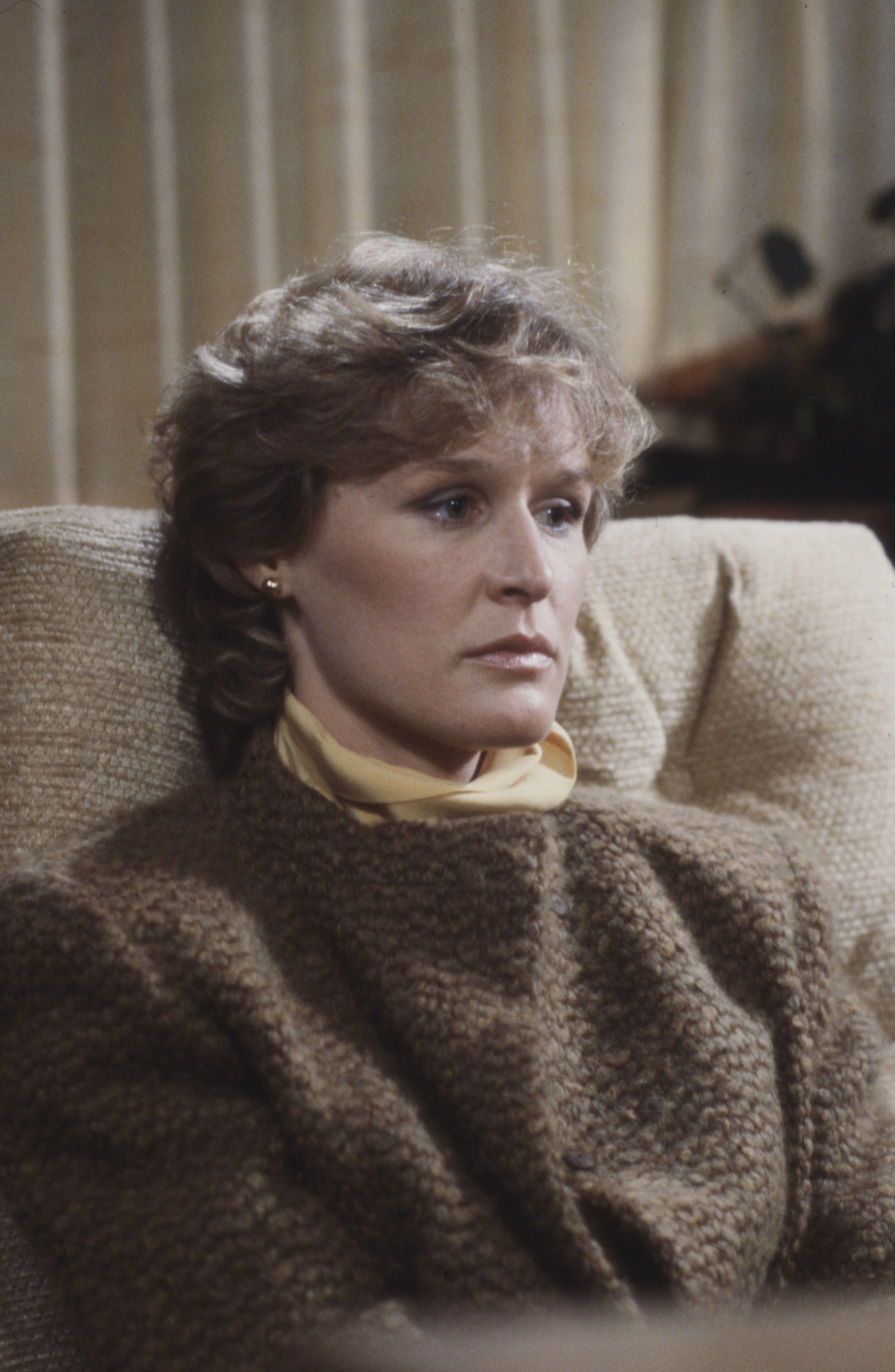 Glenn Close wore her short blonde hair in soft, swept-back layers for the 1984 television movie "Something About Amelia." The still captures one of her earlier screen looks, decades before she began sharing more personal moments with fans on social media.