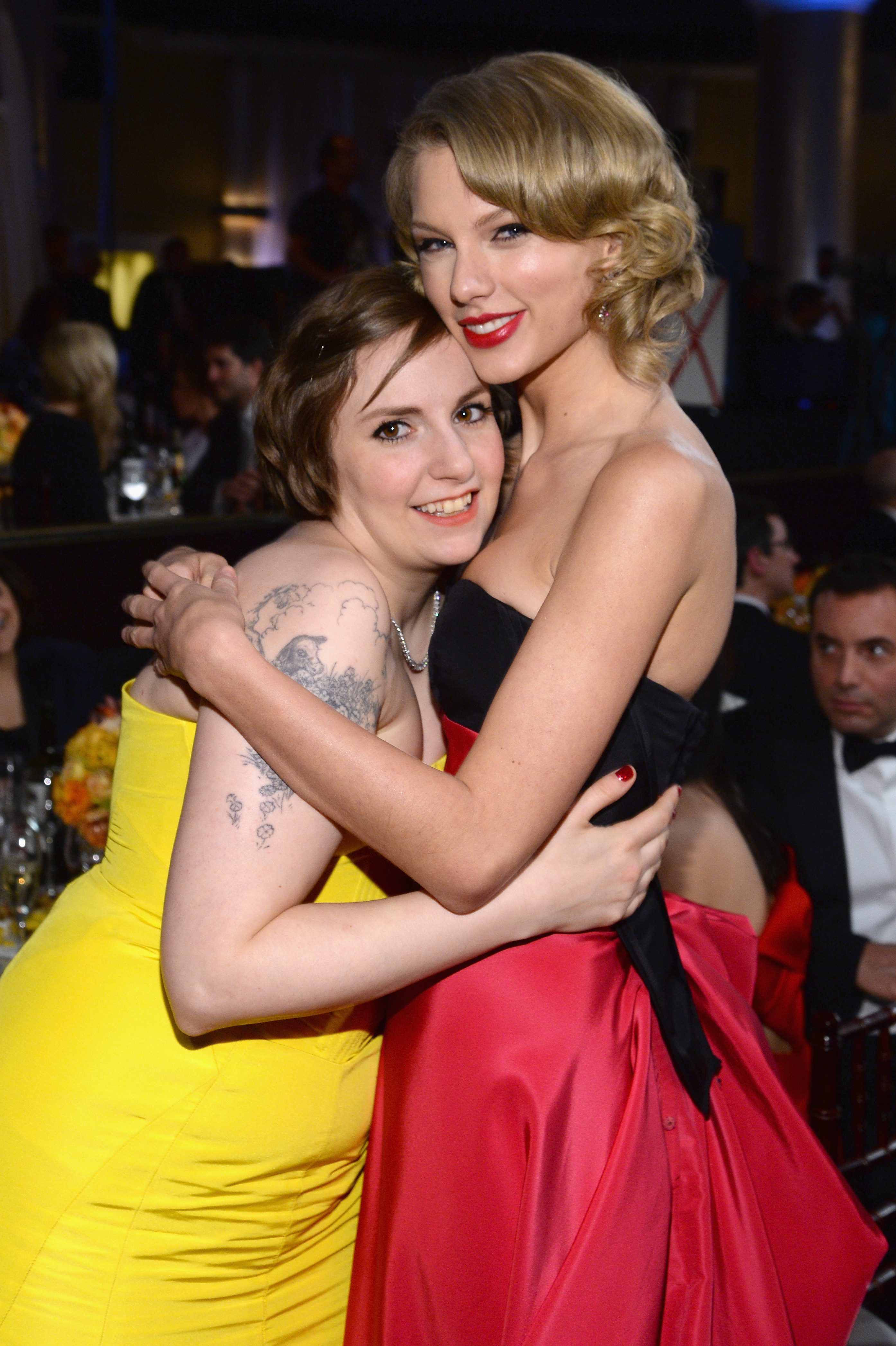 Lena Dunham's longtime friendship with Taylor Swift gave extra context to reports that she delivered one of the rehearsal dinner's most talked-about speeches. Her joke reportedly left guests "gasping and laughing," but Swift was said to have called the punchline "genius." | Source: Getty Images