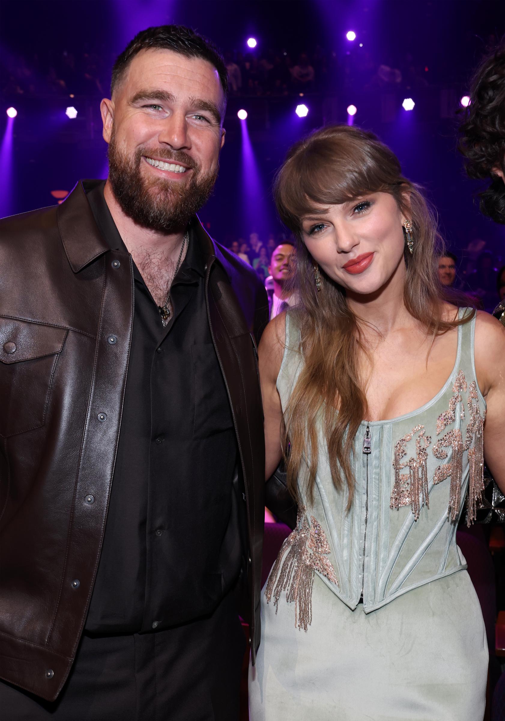 Travis Kelce and Taylor Swift. | Source: Getty Images