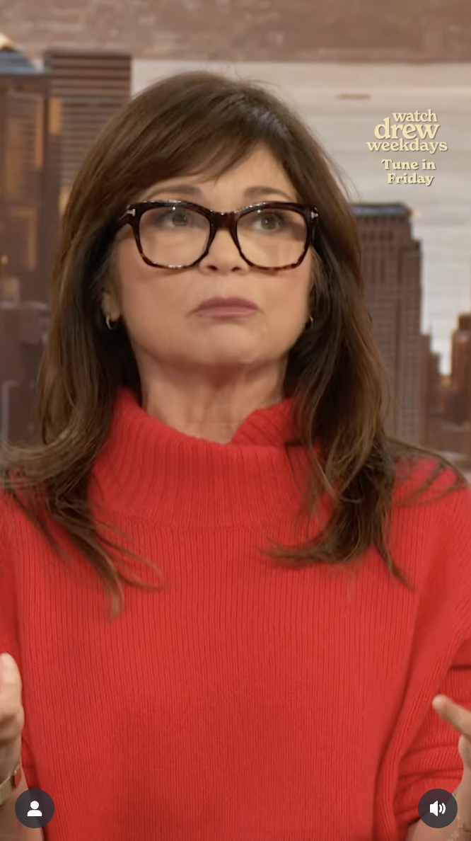Valerie Bertinelli shares her thoughts on aging during her appearance on "The Drew Barrymore Show," in a video dated December 12, 2024 | Source: Instagram/wolfiesmom