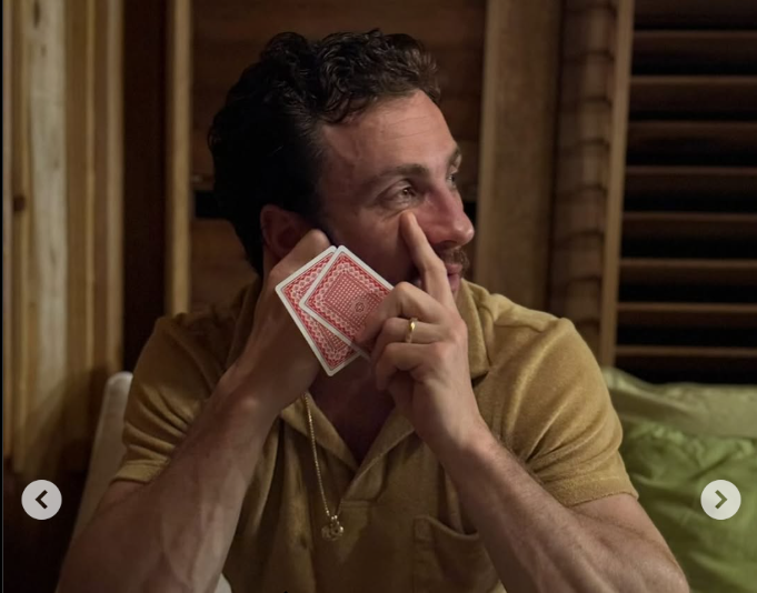 Aaron Taylor-Johnson during a card game, dated June 13, 2025 | Source: Instagram/samtaylorjohnson