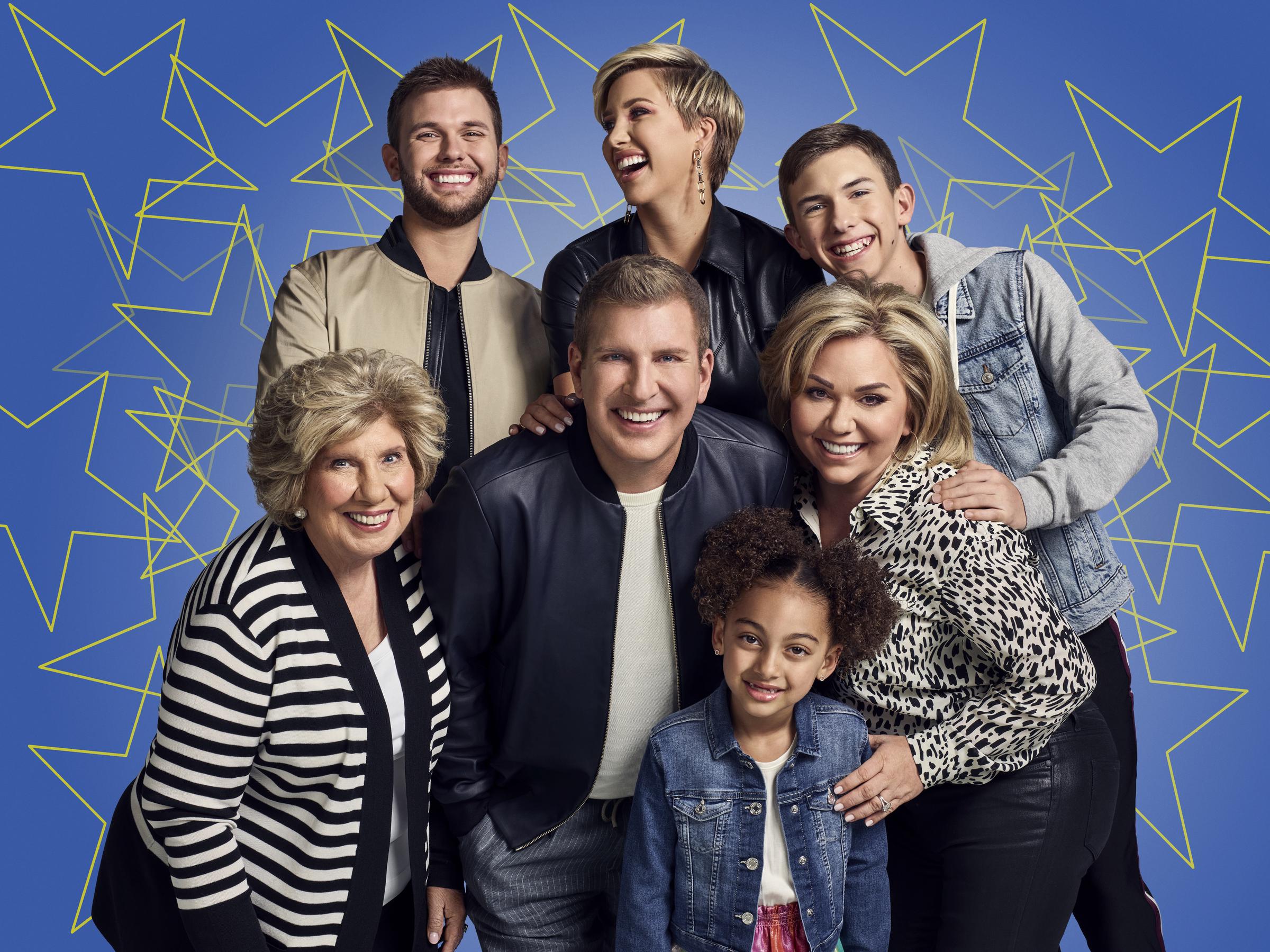 Faye, Chase, Todd, Savannah, Chloe, Julie, and Grayson Chrisley on season 8 of their reality show, dated March 9, 2020 | Source: Getty Images