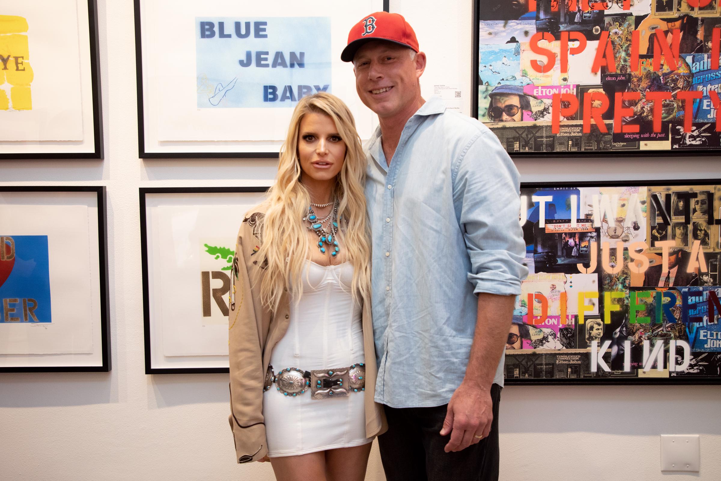 Jessica Simpson and Eric Johnson at the opening of Bernie Taupin's art exhibit "Reflections" in Los Angeles, California on June 17, 2023. | Source: Getty Images