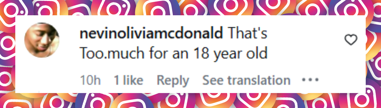 A netizen's comment about Monica's gift for her son, Romelo Hill, dated January 13, 2026 | Source: Instagram/hotfreestyle