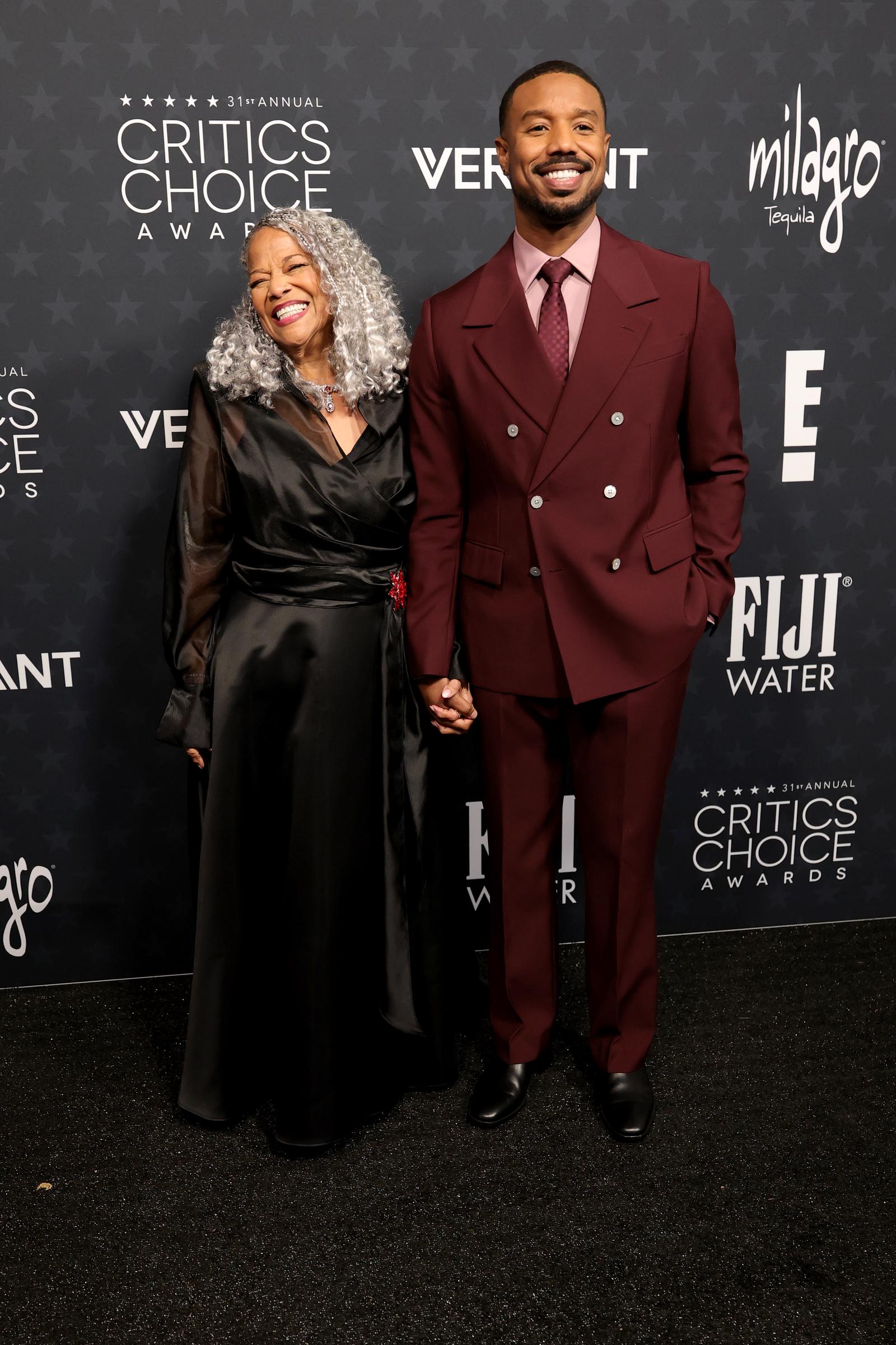 Donna and Michael B. Jordan attend the 31st Annual Critics Choice Awards on January 4, 2026 | Source: Getty Images