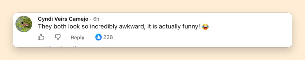 One viewer's reaction summed up the criticism surrounding the first couple's public interactions. The comment was among several questioning how comfortable Donald and Melania appeared together. | Source: Facebook/CNN