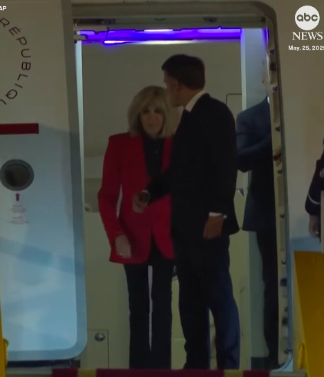 Emmanuel Macron offering his arm to Brigitte Macron. | Source: Instagram/abcnews