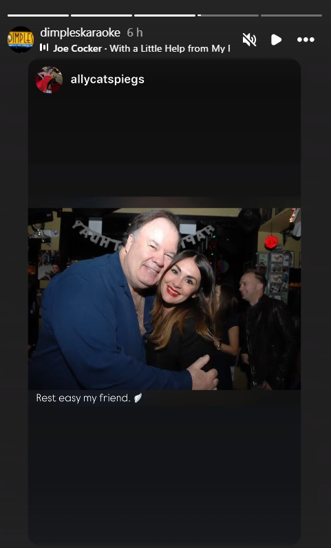 Haskins shared many memorable nights at Dimples, where friends remember him not just as Mr. Belding, but as the man who loved singing, meeting fans and making memories with the people around him. | Source: Instagram/dimpleskaraoke
