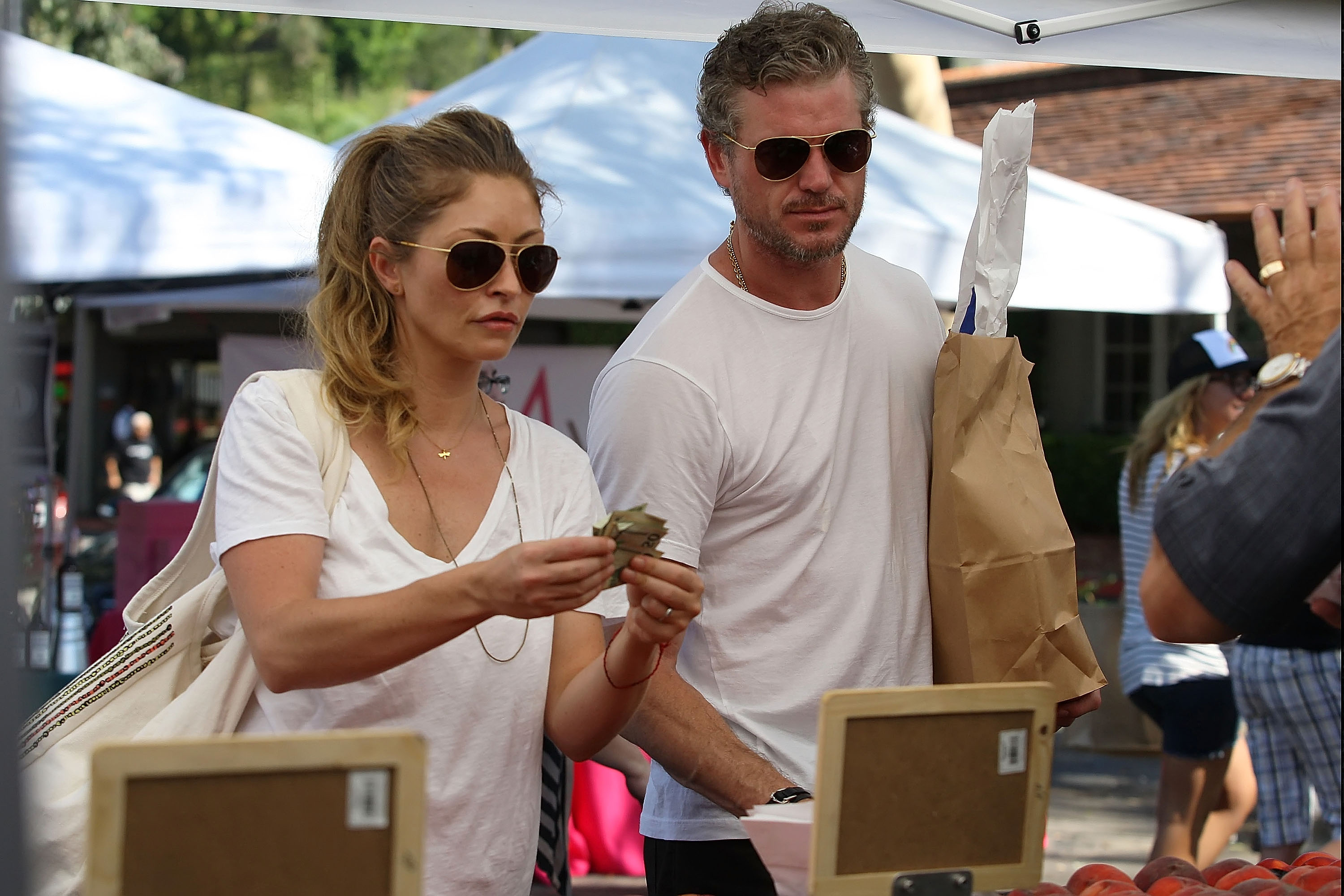 Rebecca Gayheart and Eric Dane spotted at the Farmers Market in Beverly Hills, California on August 18, 2012. | Source: Getty Images