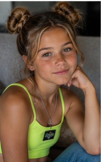 Here's how their daughter could've looked like in a sportier outfit. | Source: ChatGPT