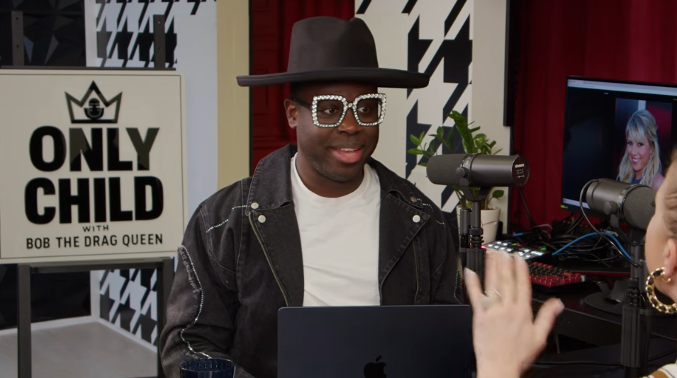 Bob the Drag Queen talking to Jodie Sweetin on the podcast "Only Child," on a video dated February 12, 2026 | Source: YouTube/ Purse First Studios and Bob The Drag Queen