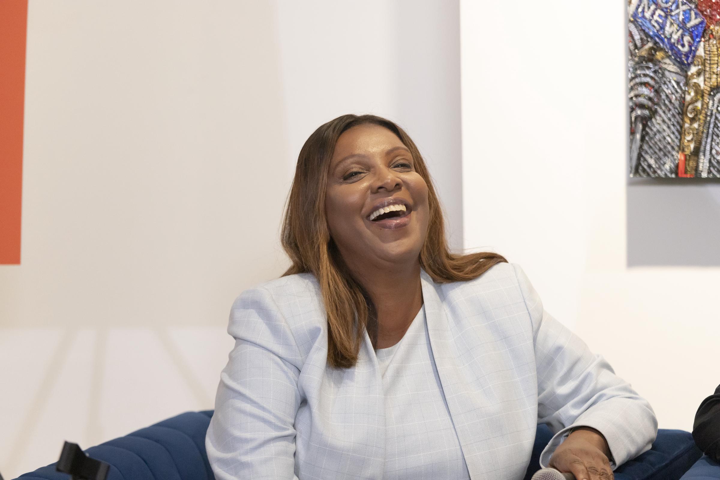 Letitia James is at the Richard Beavers Gallery on September 16, 2024 in New York City. | Source: Getty Images