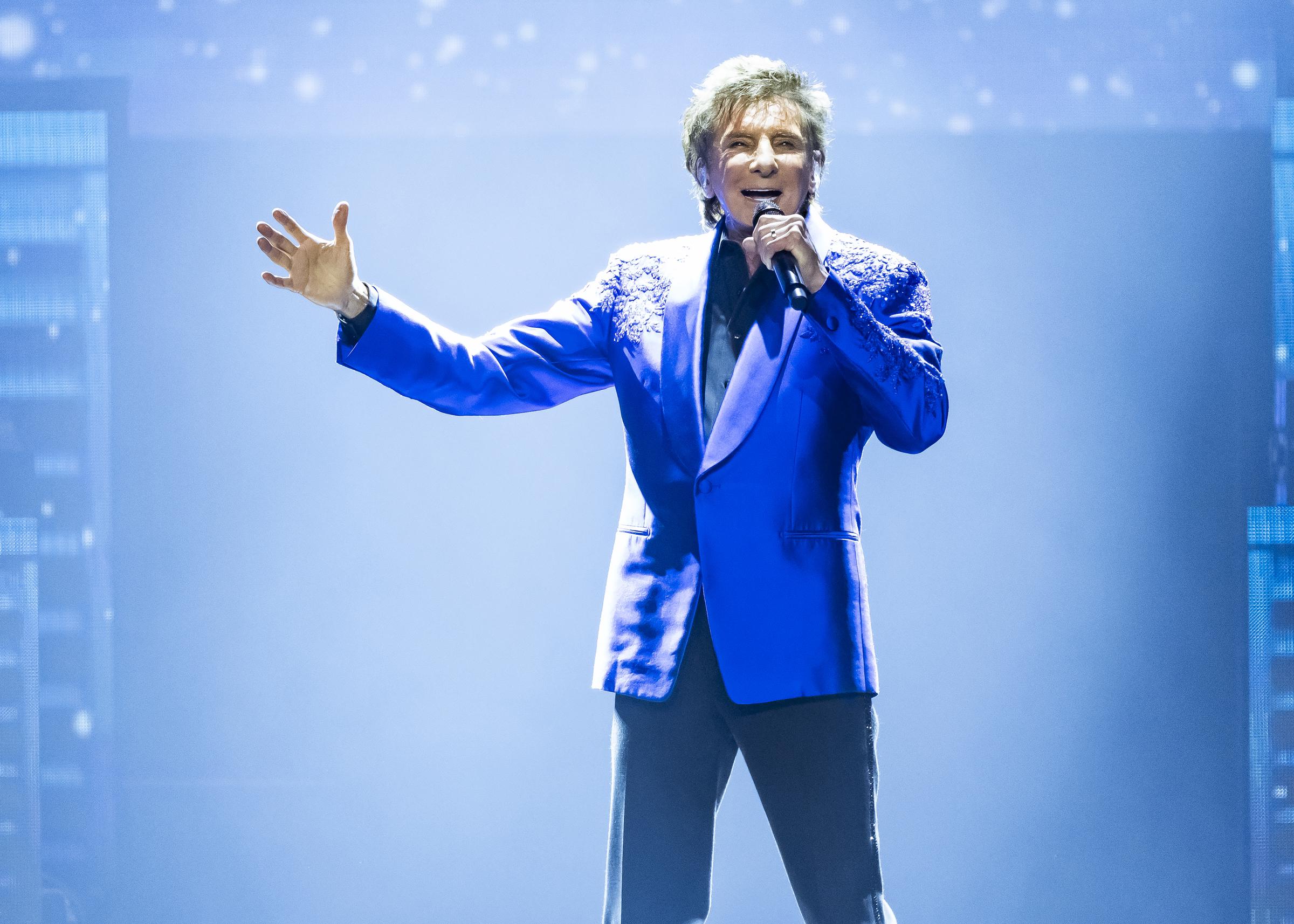 Barry Manilow performs during "Manilow: The Last Detroit Concert" at Little Caesars Arena in Detroit, Michigan  on June 3, 2025. | Source: Getty Images