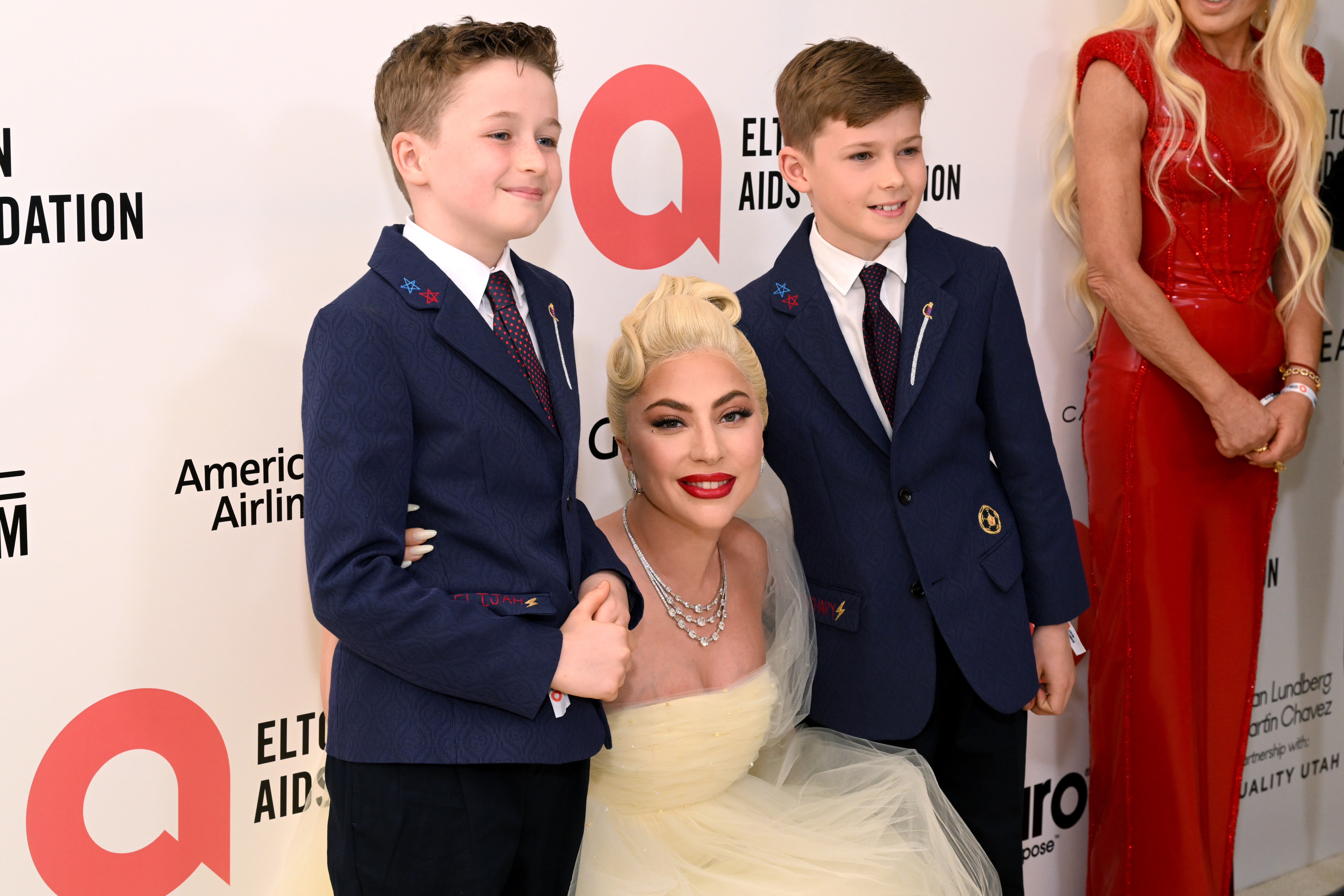 Elijah and Zachary Furnish-John with Lady Gaga at the Elton John AIDS Foundation's 30th Annual Academy Awards Viewing Party on March 27, 2022, in West Hollywood, California. | Source: Getty Images