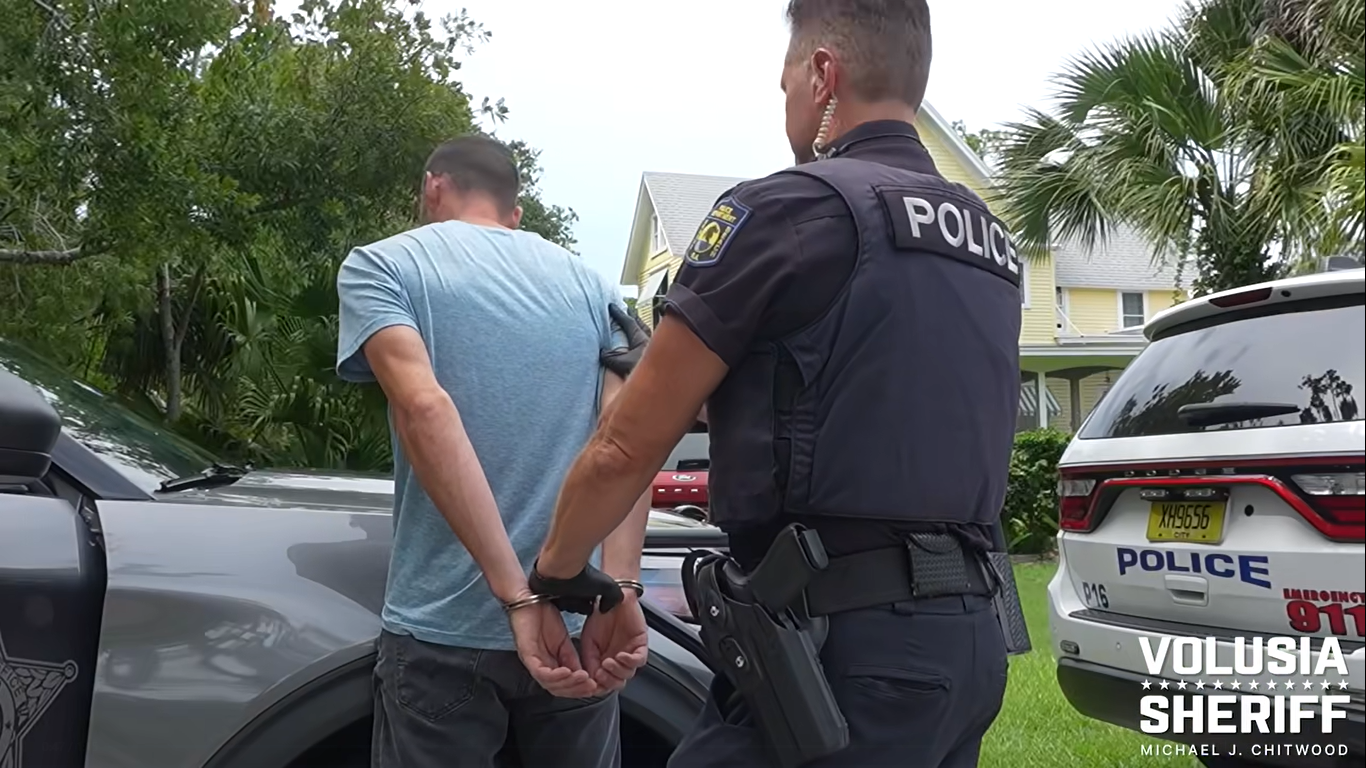 Scott Allen Gardner apprehended by law enforcement officers, dated June 2025 | Source: Facebook/VolusiaSheriff'sOffice