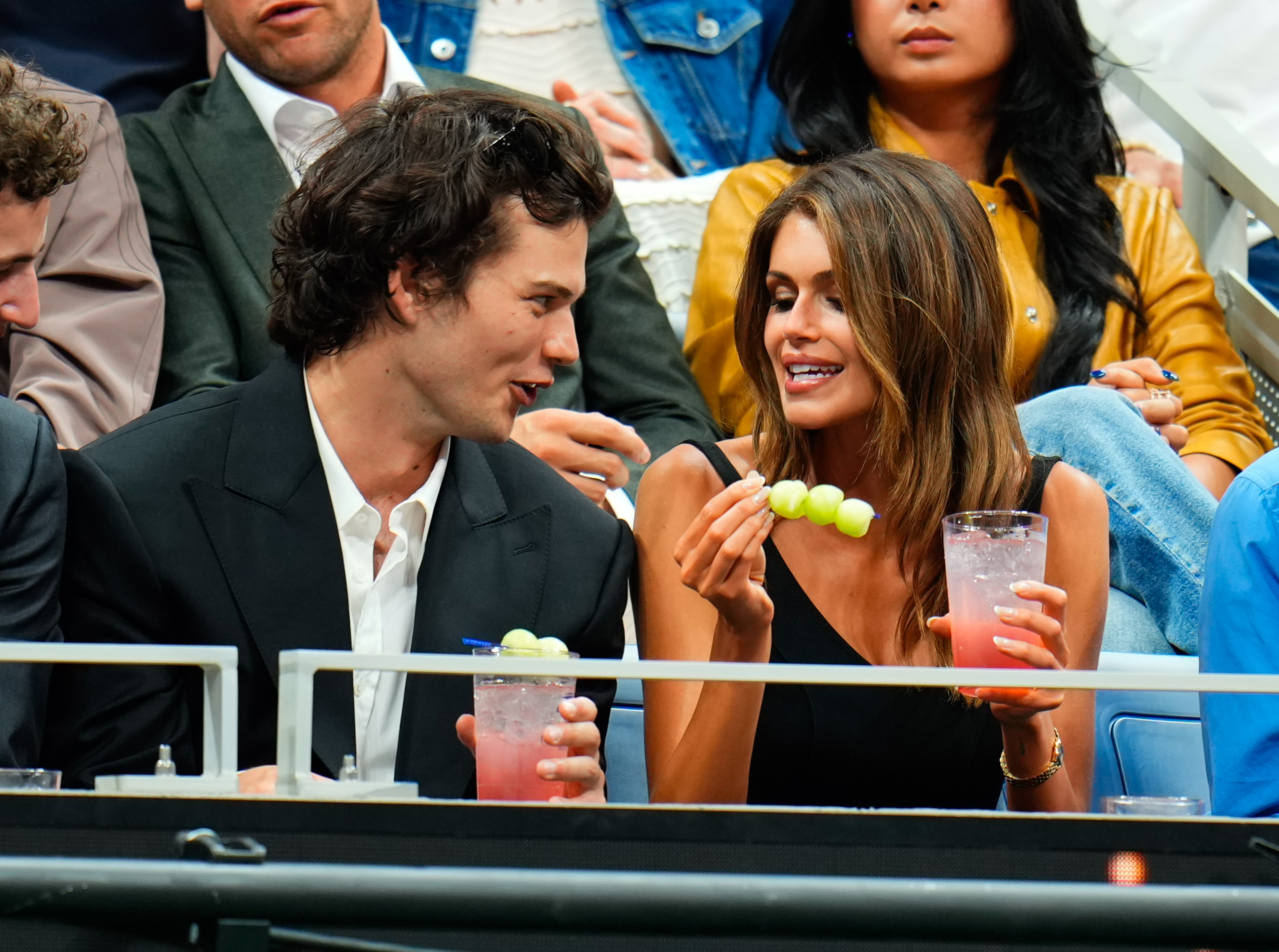 Homer Gere and Kaia Gerber looked like they were having fun while seen at the US Open on August 25, 2026, in New York City. | Source: Getty Images