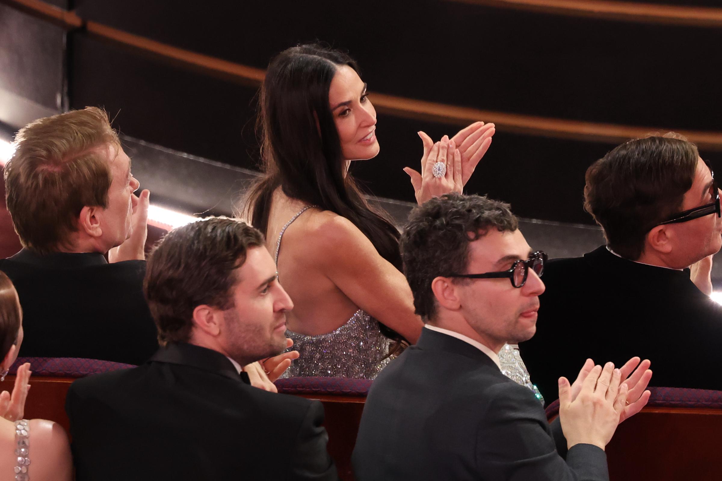 Demi Moore applauds while seated at the 97th Oscars at the Dolby Theatre on March 2, 2025 | Source: Getty Images