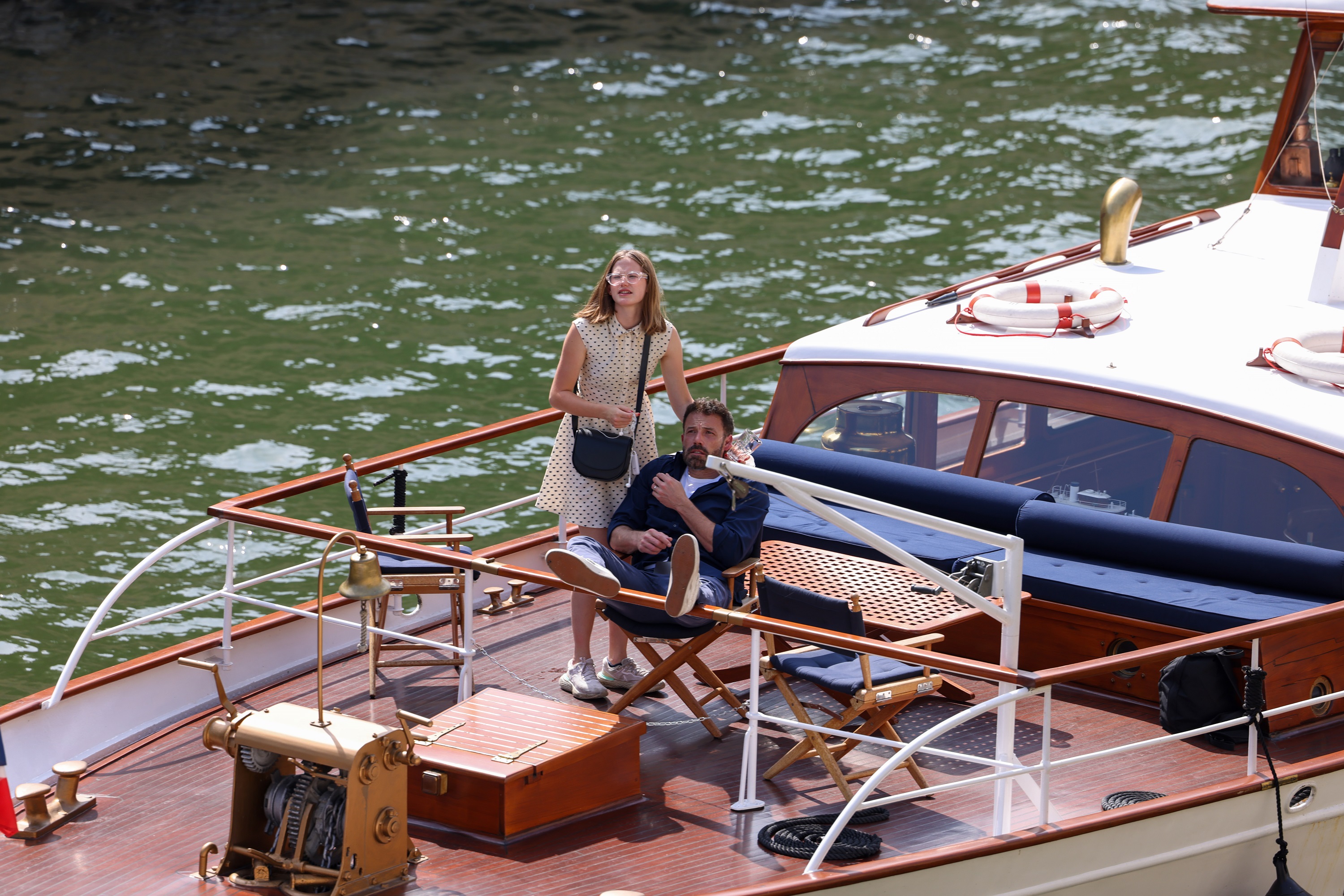 Violet Affleck and Ben Affleck take a cruise on the River Seine on July 23, 2022, in Paris, France | Source: Getty Images