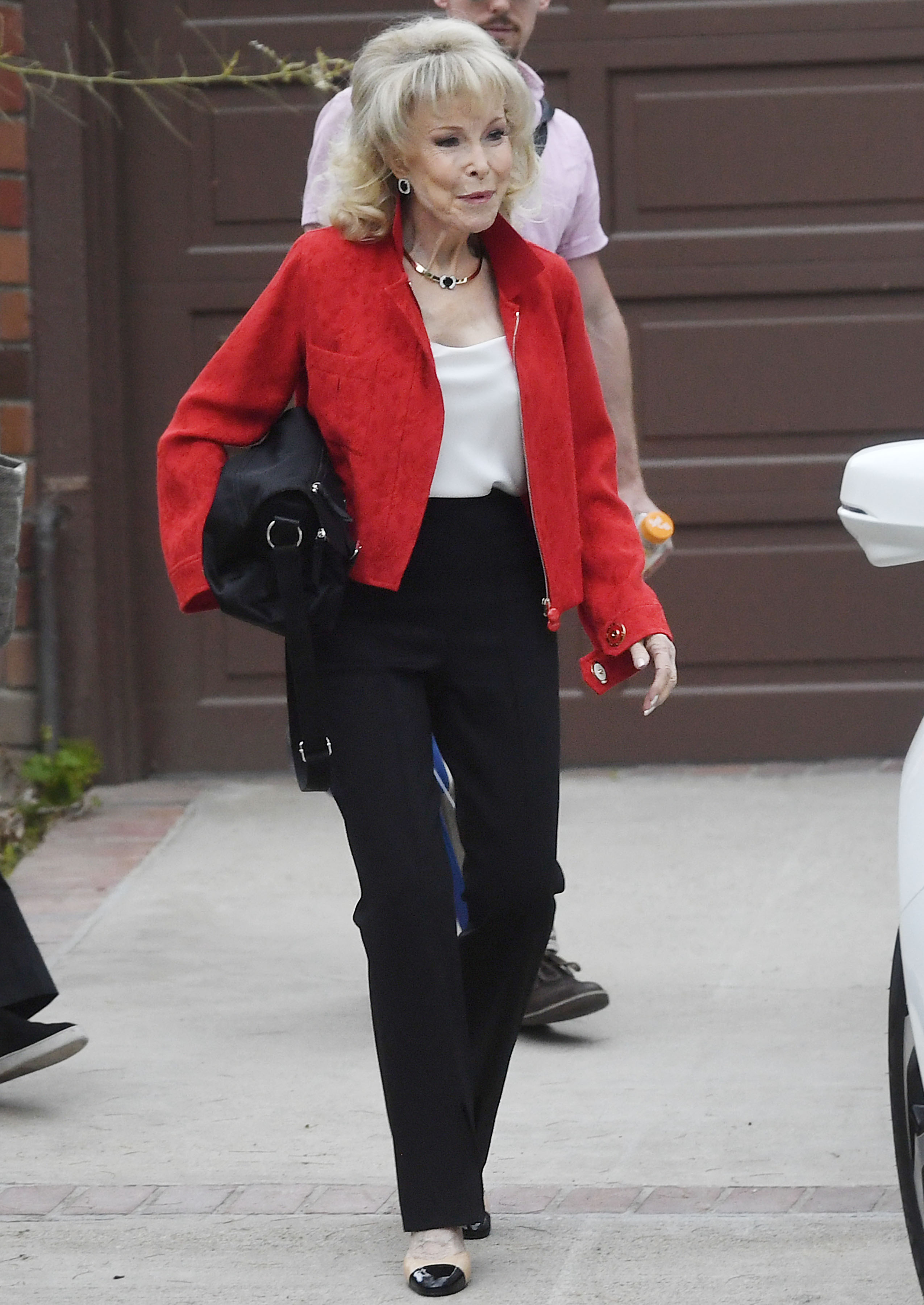 Barbara Eden was photographed in Los Angeles in May 2024, several months before she spoke about staying active as she got older. She told Fox News Digital that she exercised at home with a stationary bike and light weights after giving up her more demanding workouts. | Source: Getty Images