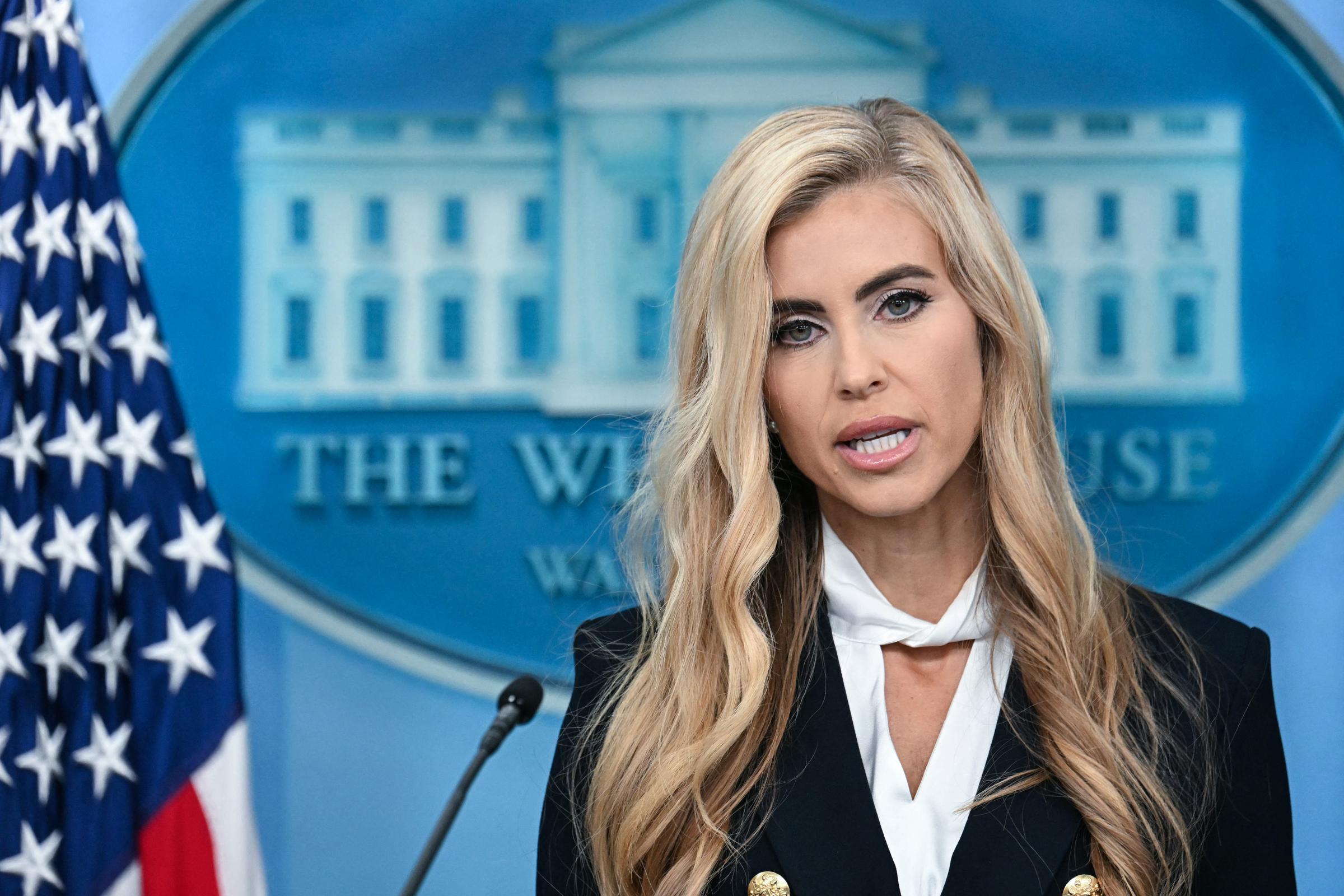 Katie Zacharia delivers her first White House press briefing on October 13, discussing Donald Trump's administration and its policy achievements. | Source: Getty Images