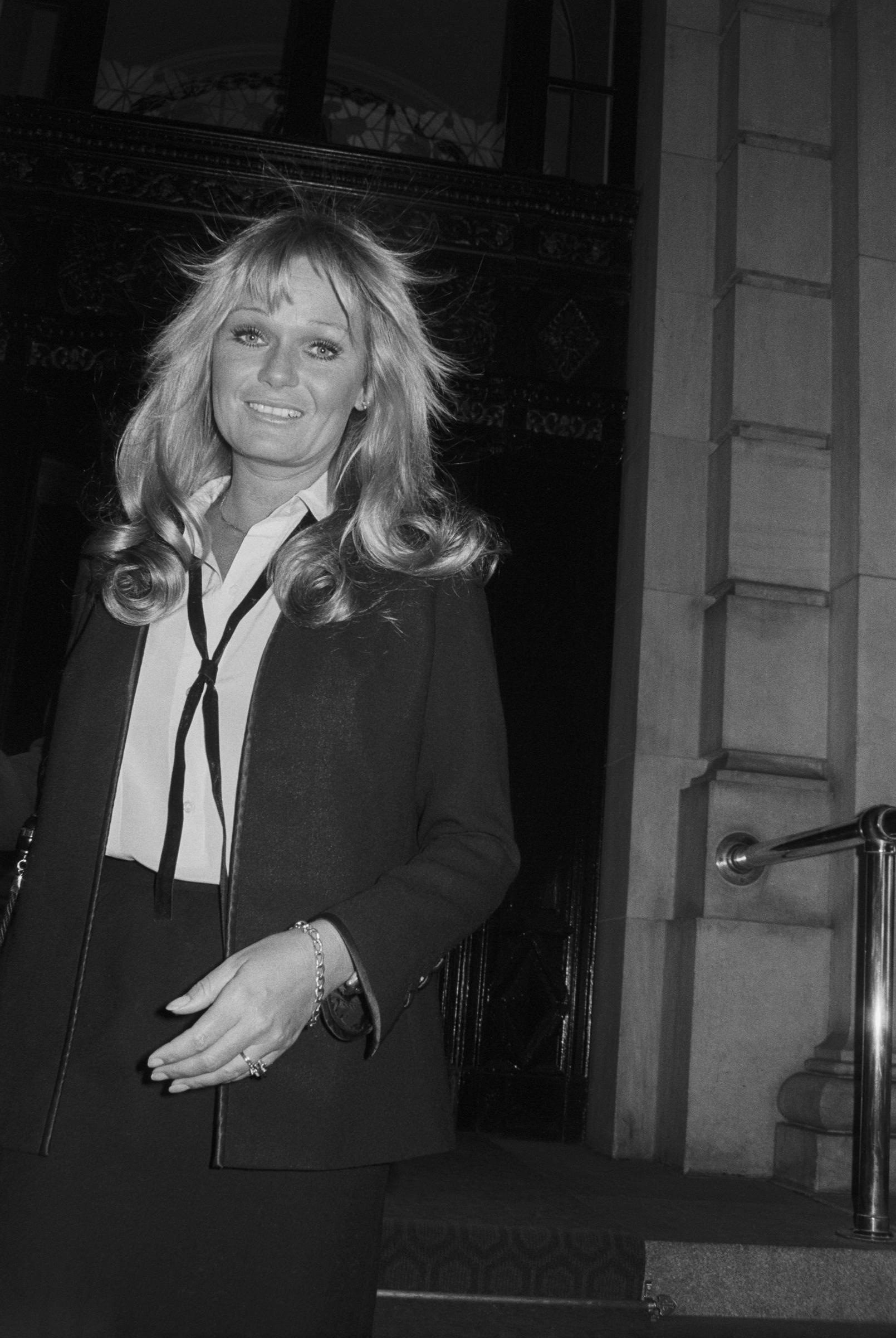 Valerie Perrine leaves a building, circa 1970s, in New York City.