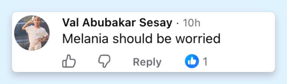 A viewer jokingly suggested that the first lady had reason to be concerned after seeing Trump and Nicki's interaction. | Source: Facebook/Fox News