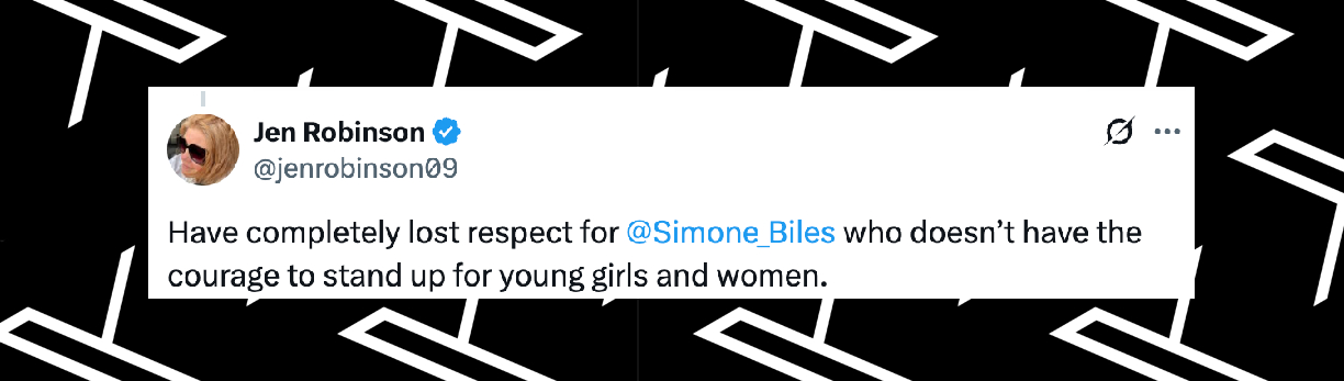 A fan comments on Simone Biles' response