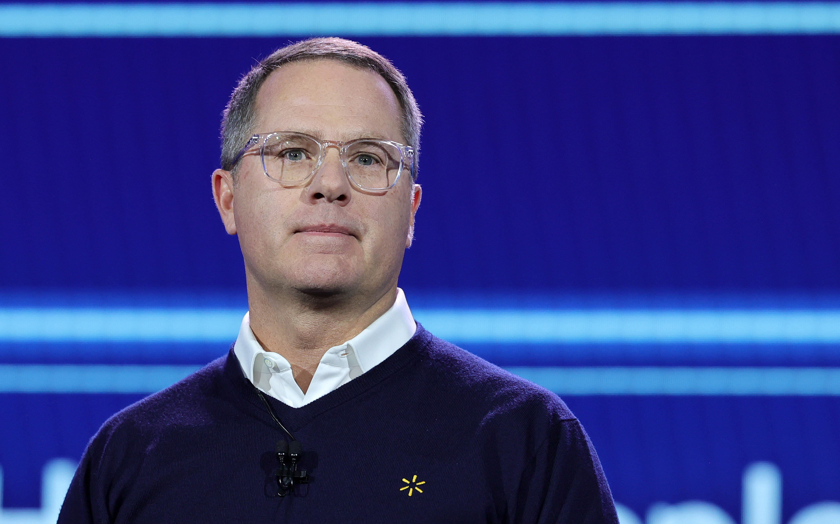 Walmart Inc. President and CEO Doug McMillon delivers a keynote address during CES 2024 at The Venetian Resort Las Vegas on January 9, 2024, in Las Vegas, Nevada. | Source: Getty Images