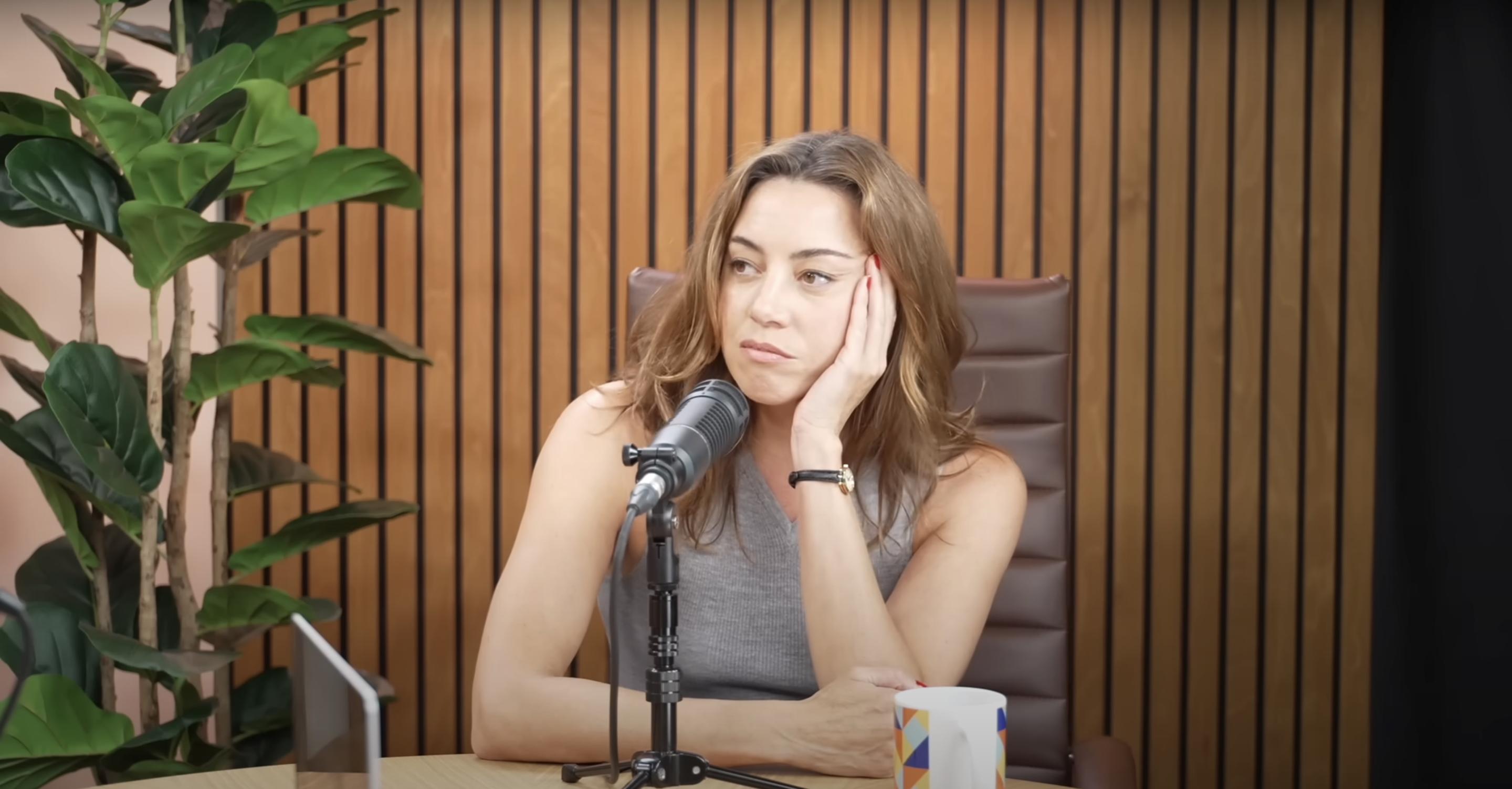 Plaza listens quietly during an emotional exchange, as posted on August 19, 2025 | Source: YouTube/Good-Hang-with-Amy-Poehler