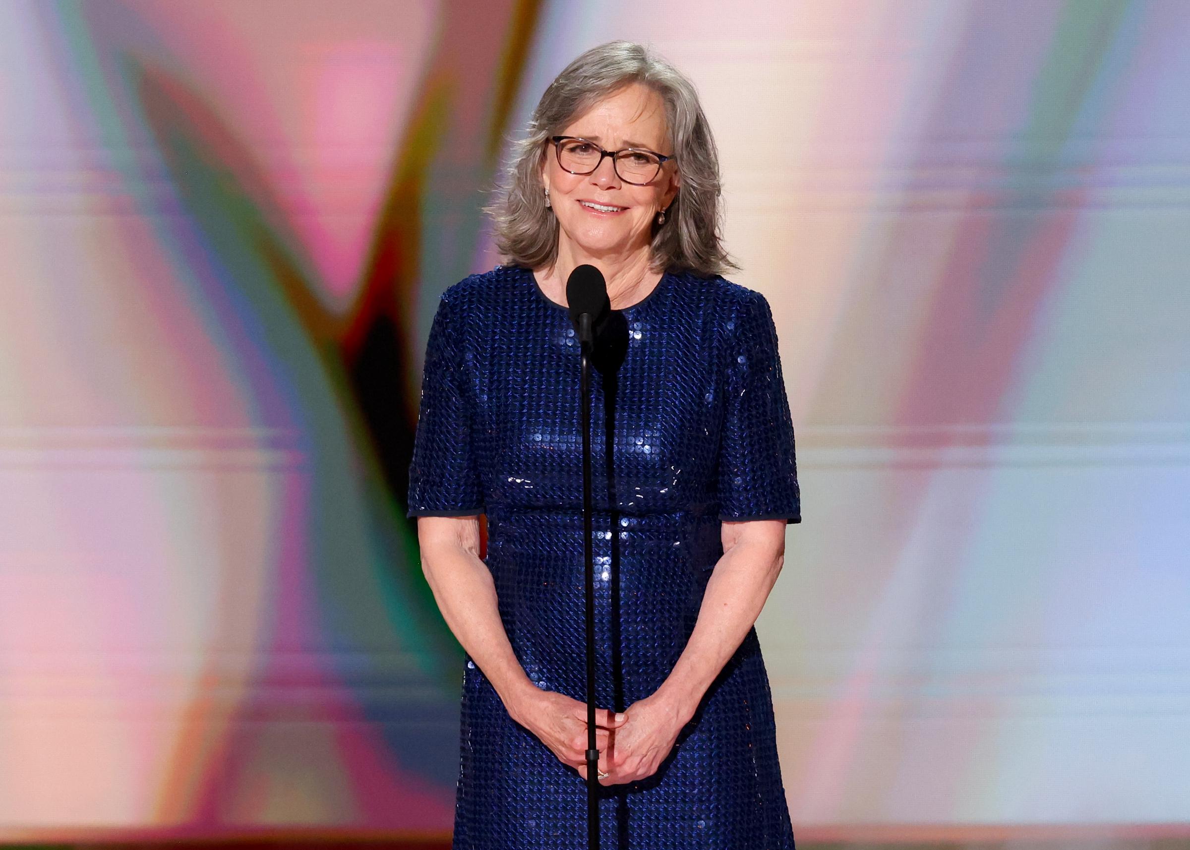 Field’s remarks were filled with warmth as she recalled someone she knew as both deeply supportive and unexpectedly funny — a personal memory that made the moment feel even more intimate. | Source: Getty Images