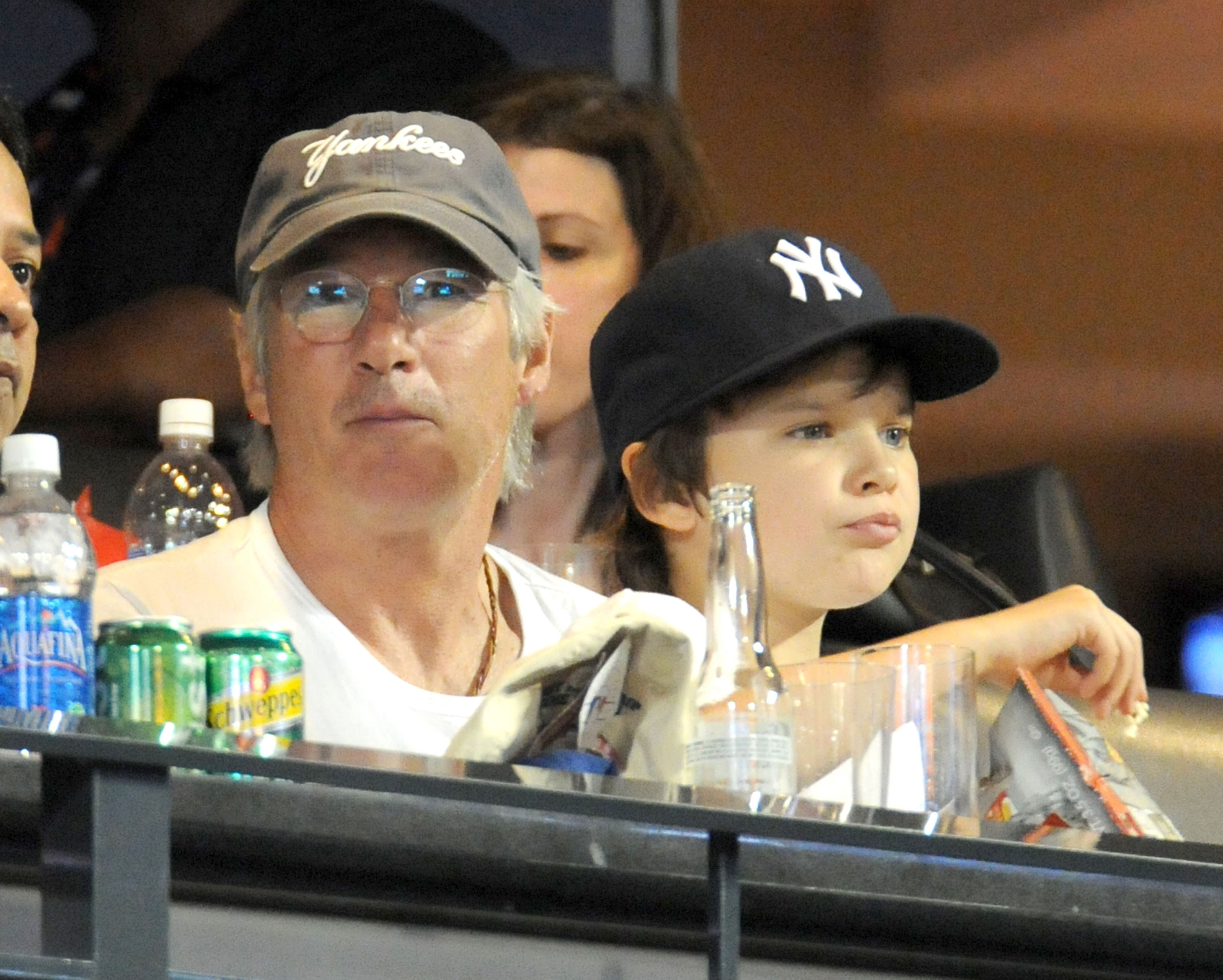 Richard Gere and his son, Homer Gere, attend the Subway Series game between the New York Mets and the New York Yankees at Citi Field in New York City. | Source: Getty Images