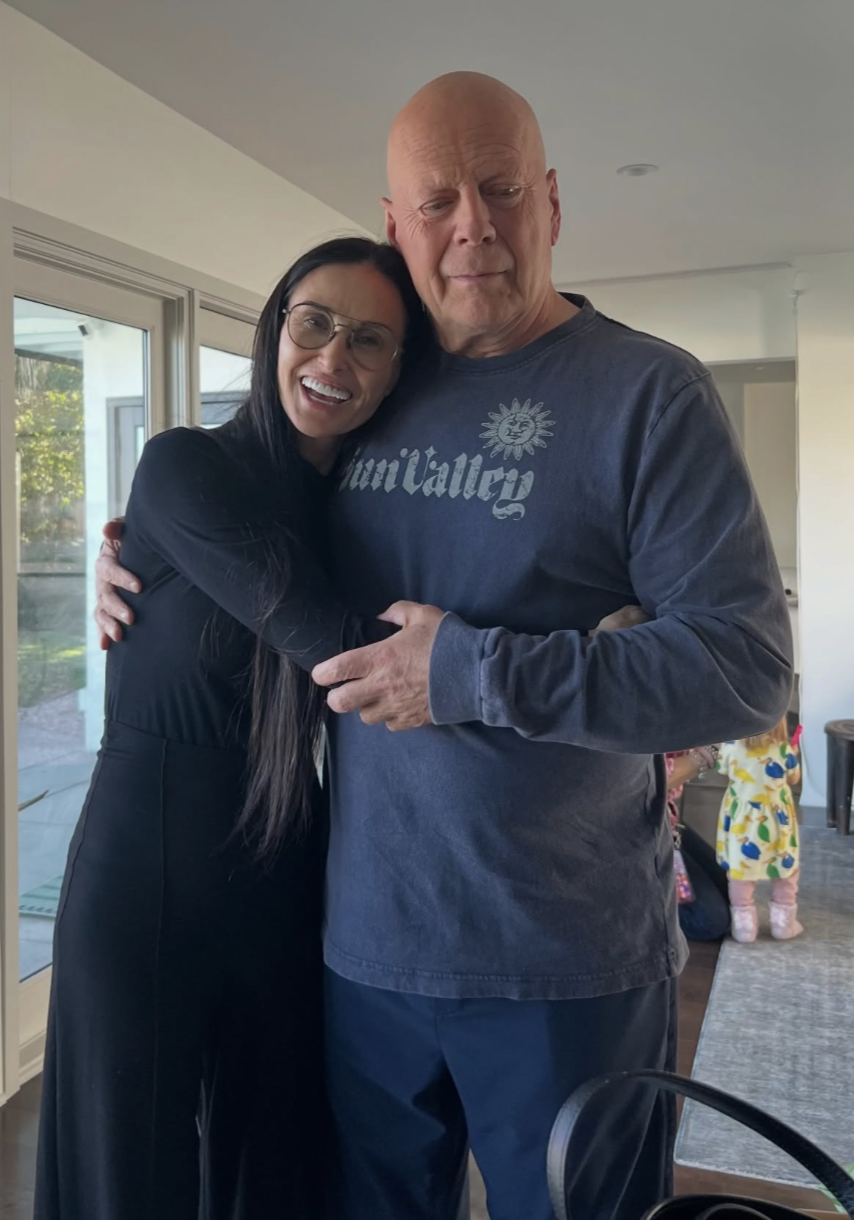 Demi Moore shared this touching photo with Bruce Willis on her Instagram, offering a rare glimpse of their quiet family moments away from Hollywood's red carpets. | Source: Instagram/@demimoore