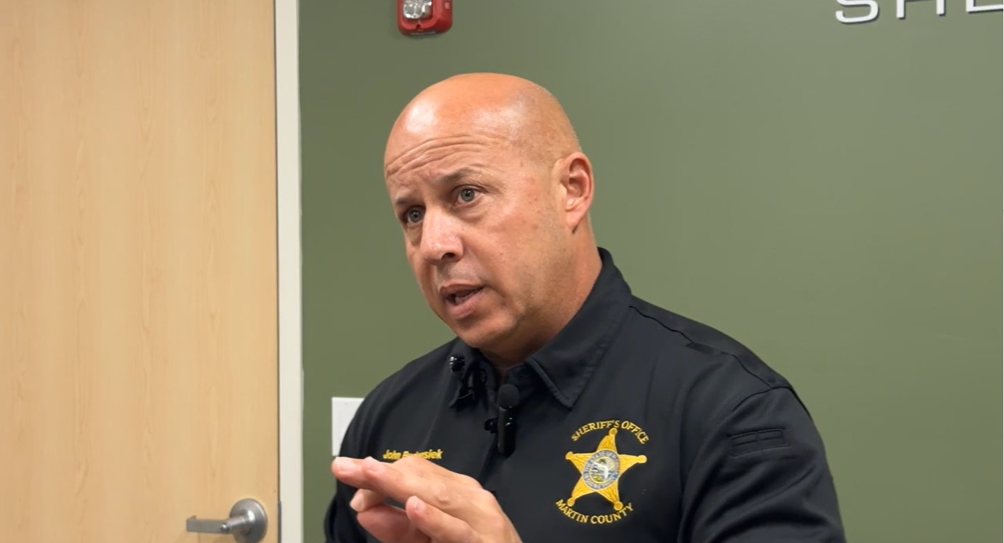 Martin County Sheriff John Budensiek speaks about the investigation into Jennifer Eckhart’s death, which authorities ruled a suicide after reviewing evidence from the scene and consulting the medical examiner’s office. | Source: Facebook/TCPalm