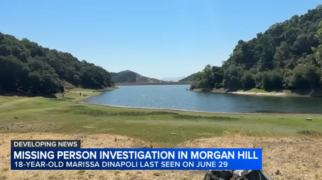 A view of Anderson Lake, where Marissa DiNapoli's body was discovered during a drone search, from a video posted July 2, 2025 | Source: YouTube/abc7news