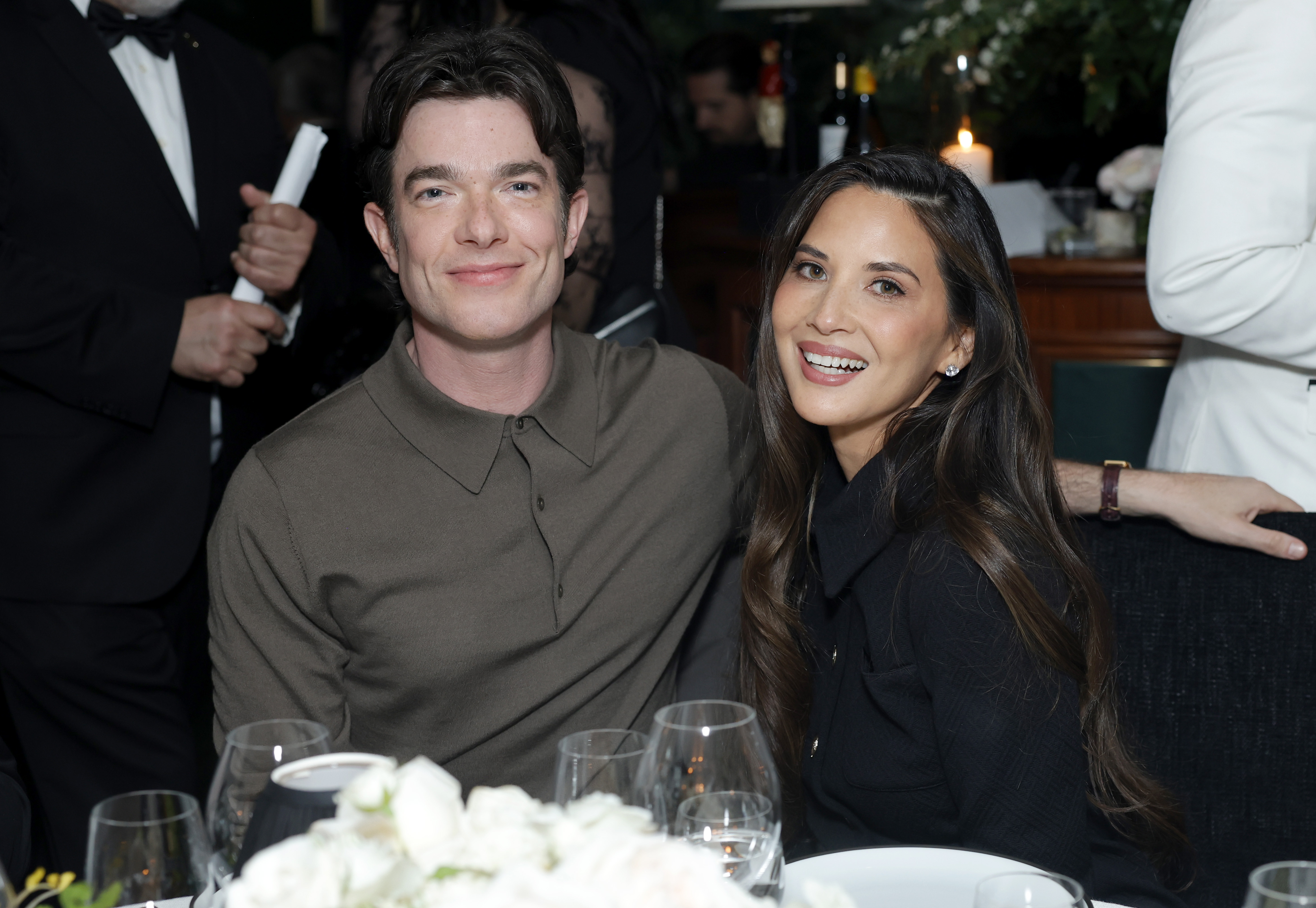 John Mulaney and Olivia Munn attend the CHANEL and Charles Finch Annual Pre-Oscar Dinner on March 01, 2025 in Beverly Hills, California. | Source: Getty Images