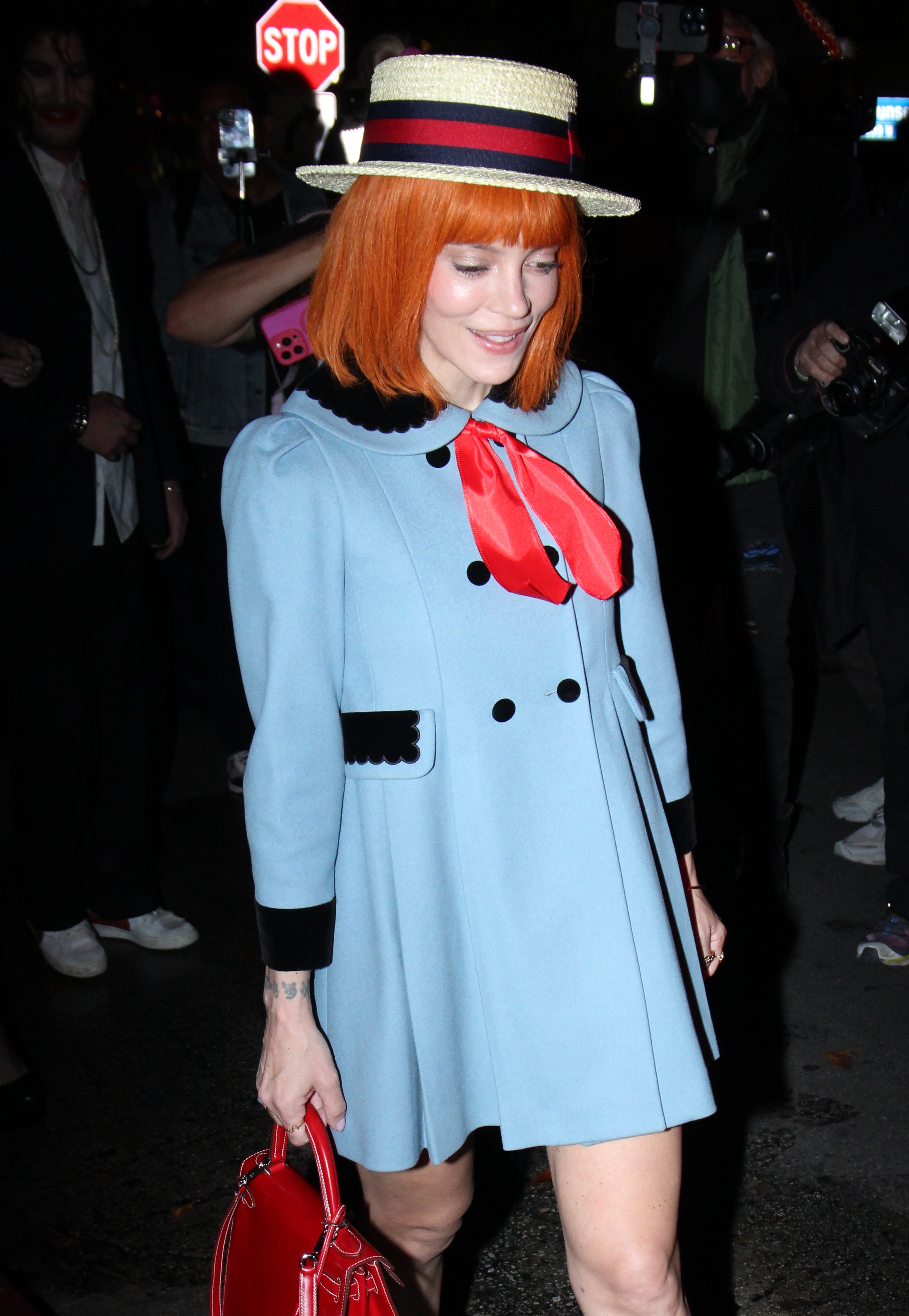 Lily Allen is seen arriving to the Vas J Morgan and Michael Braun 2025 annual Halloween party on October 31, 2025 in Los Angeles, California | Source: Getty Images