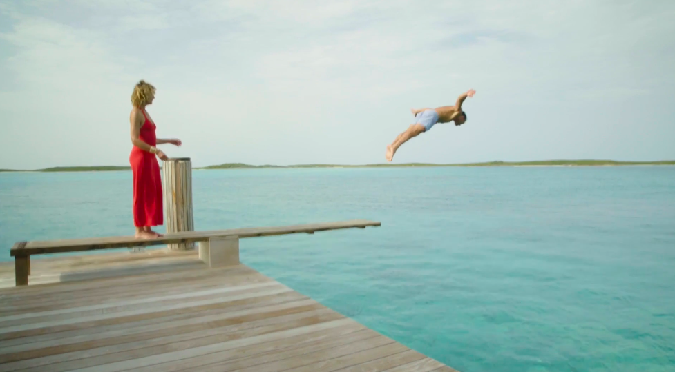 The family's early island visits involved a much simpler way of living than their completed holiday retreat offers. Hill compared their temporary seaside accommodation to camping. | Source: YouTube/Architectural Digest