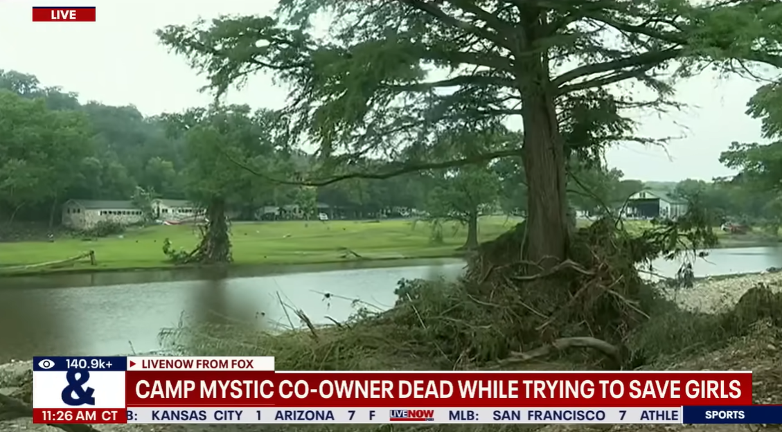 Flood damage near Camp Mystic's riverfront cabins following severe storms, posted on July 7, 2025 | Source: YouTube/livenowfox